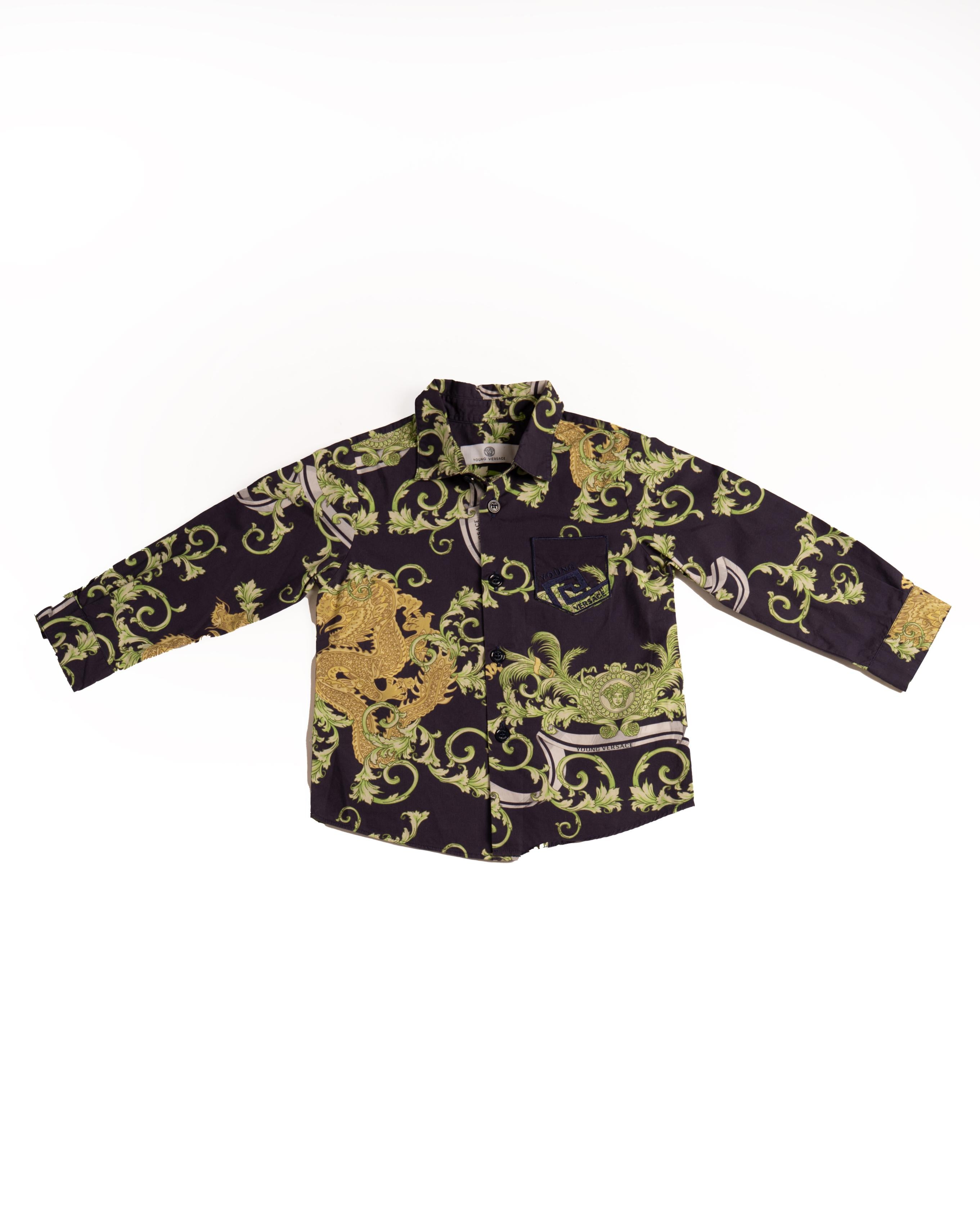 Versace kids baroque print shirt
