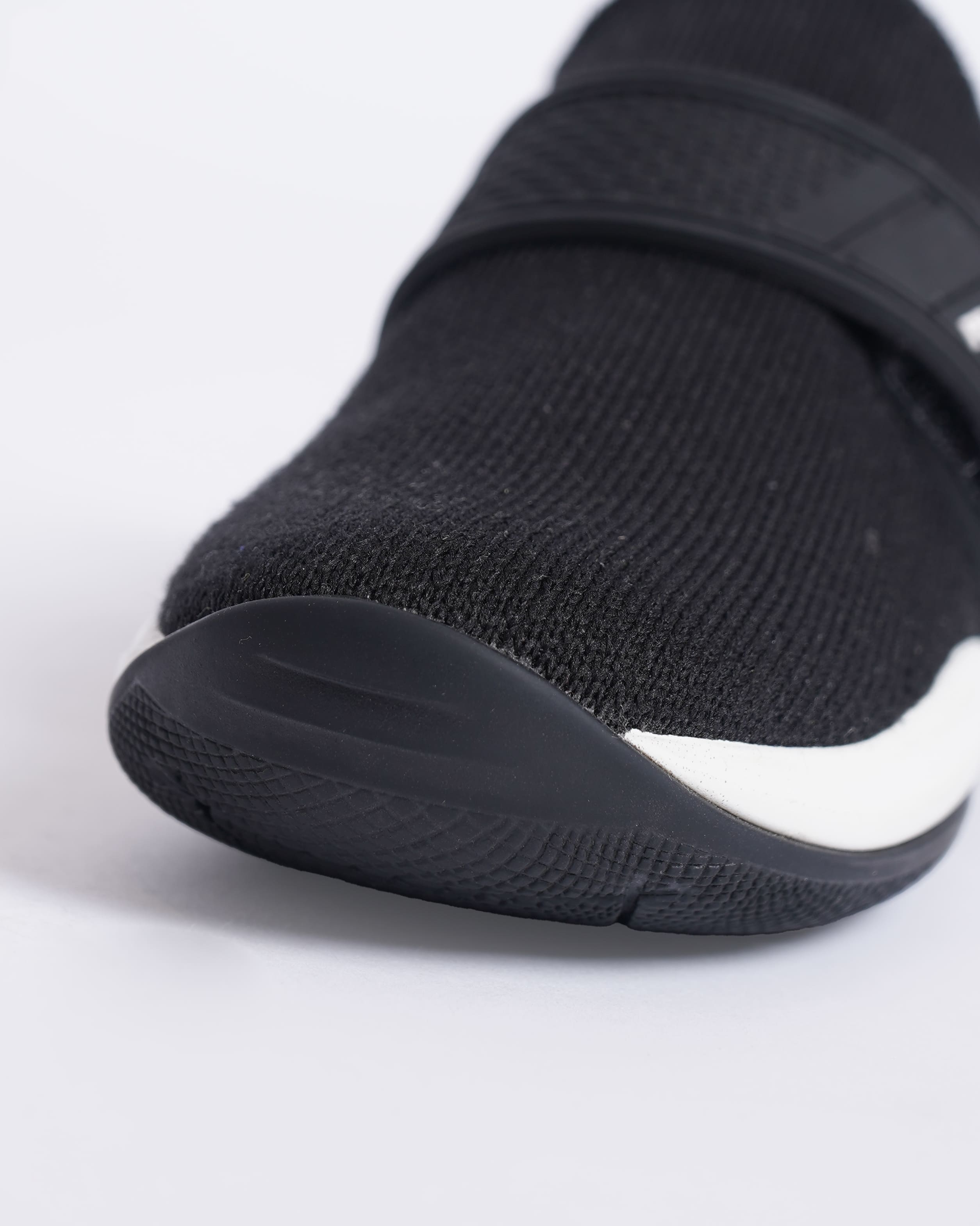 Prada Boys Shoes In Black With Velcro Closure