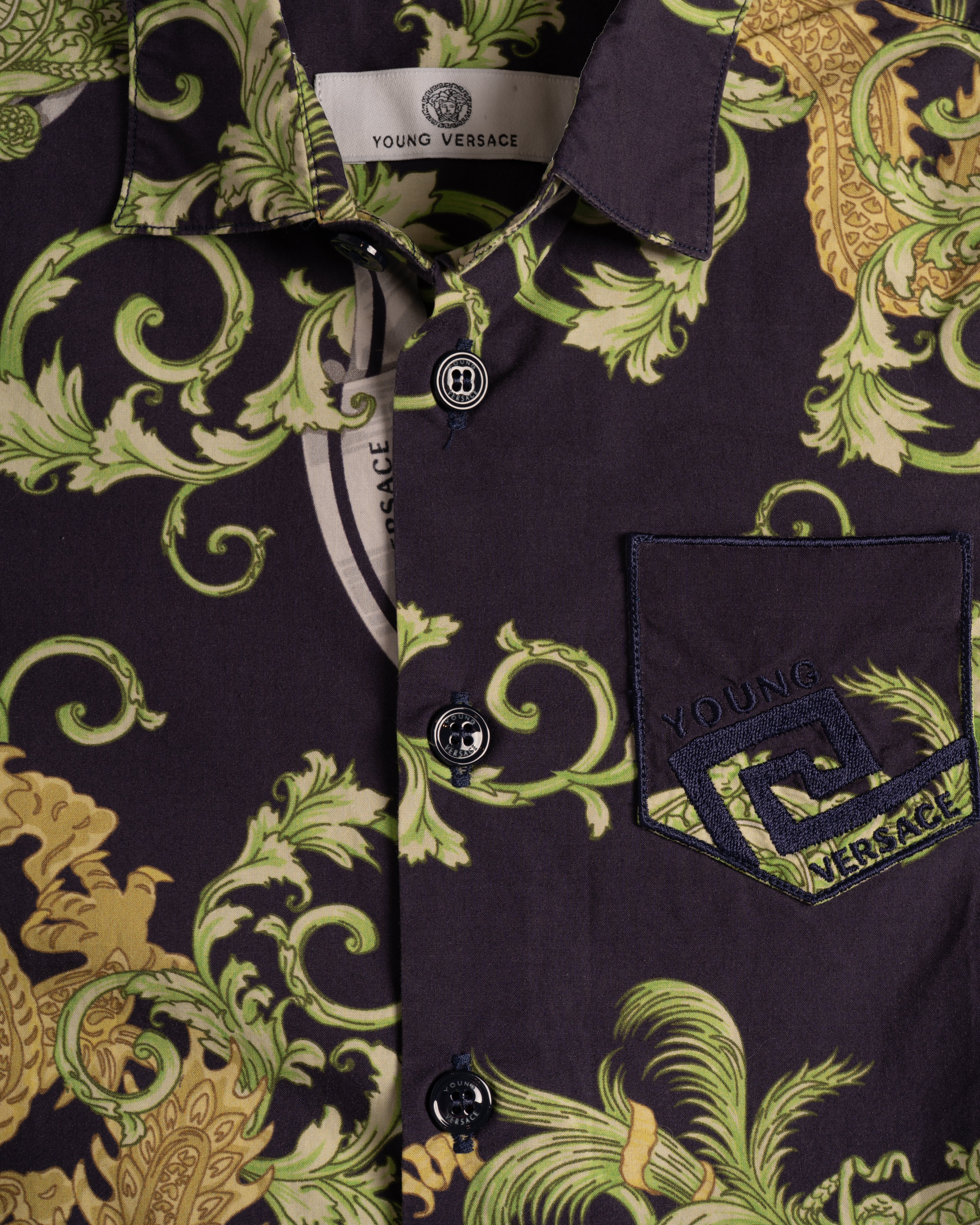 Versace kids baroque print shirt