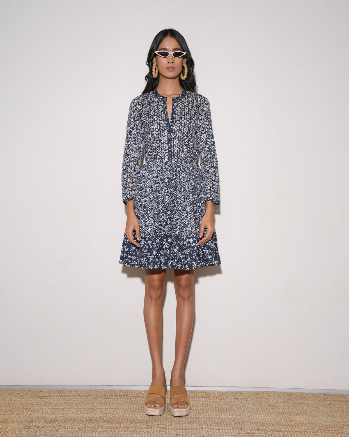 Maje Floral Tea Eyelet Dress