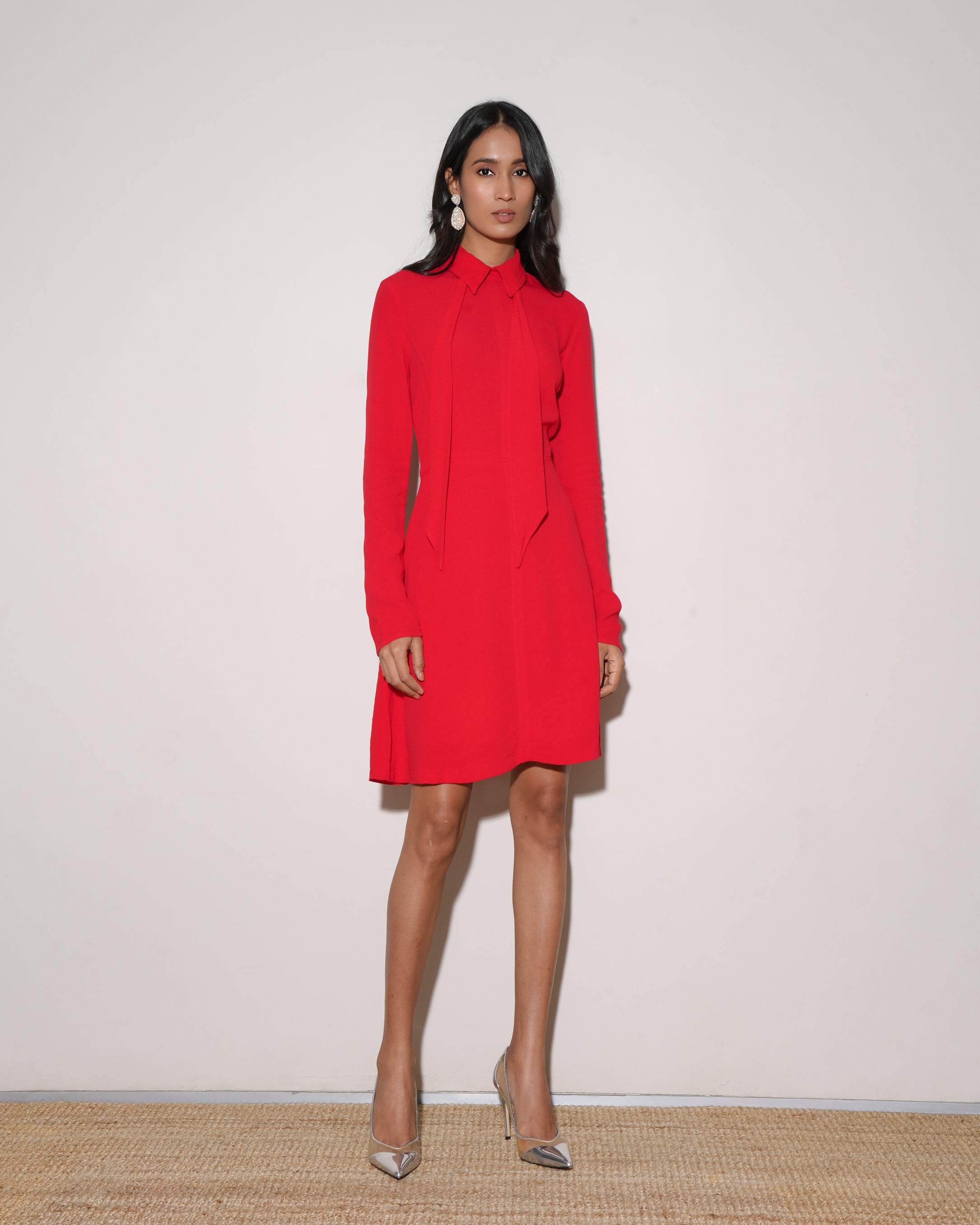 Sandro Paris Red Shirt Dress