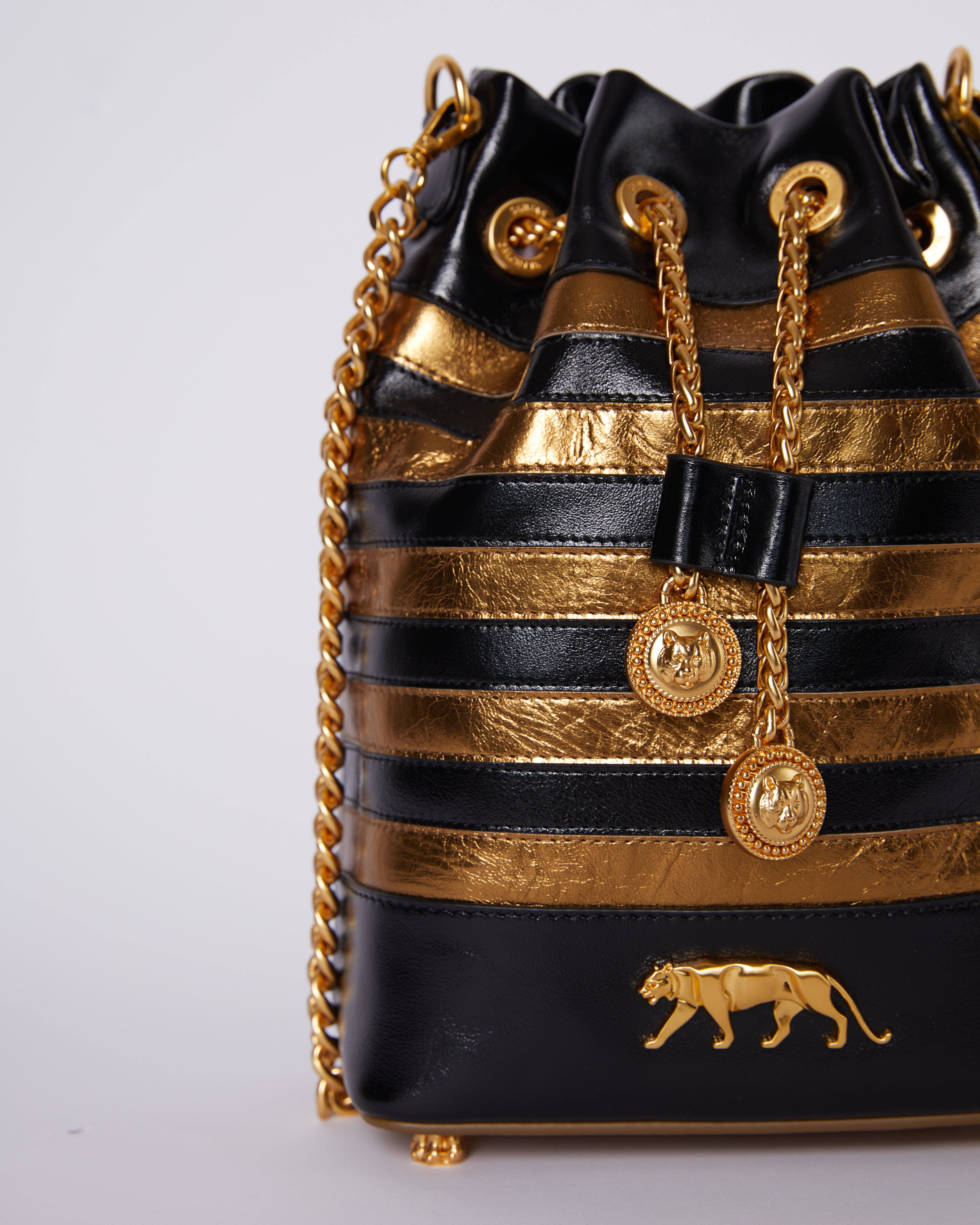 *NEW*Sabyasachi Bucket Bag In Gold & Black