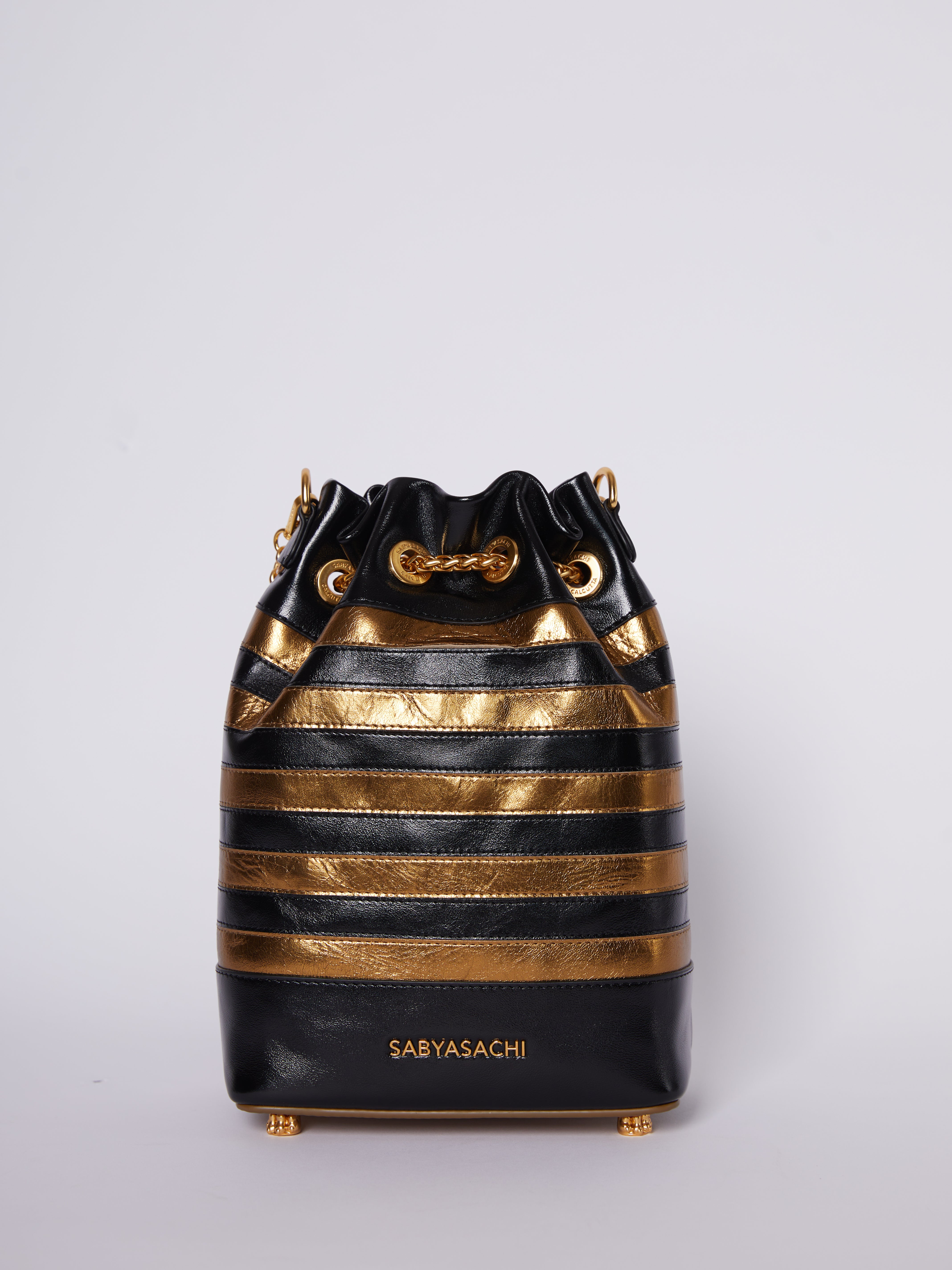 *NEW*Sabyasachi Bucket Bag In Gold & Black