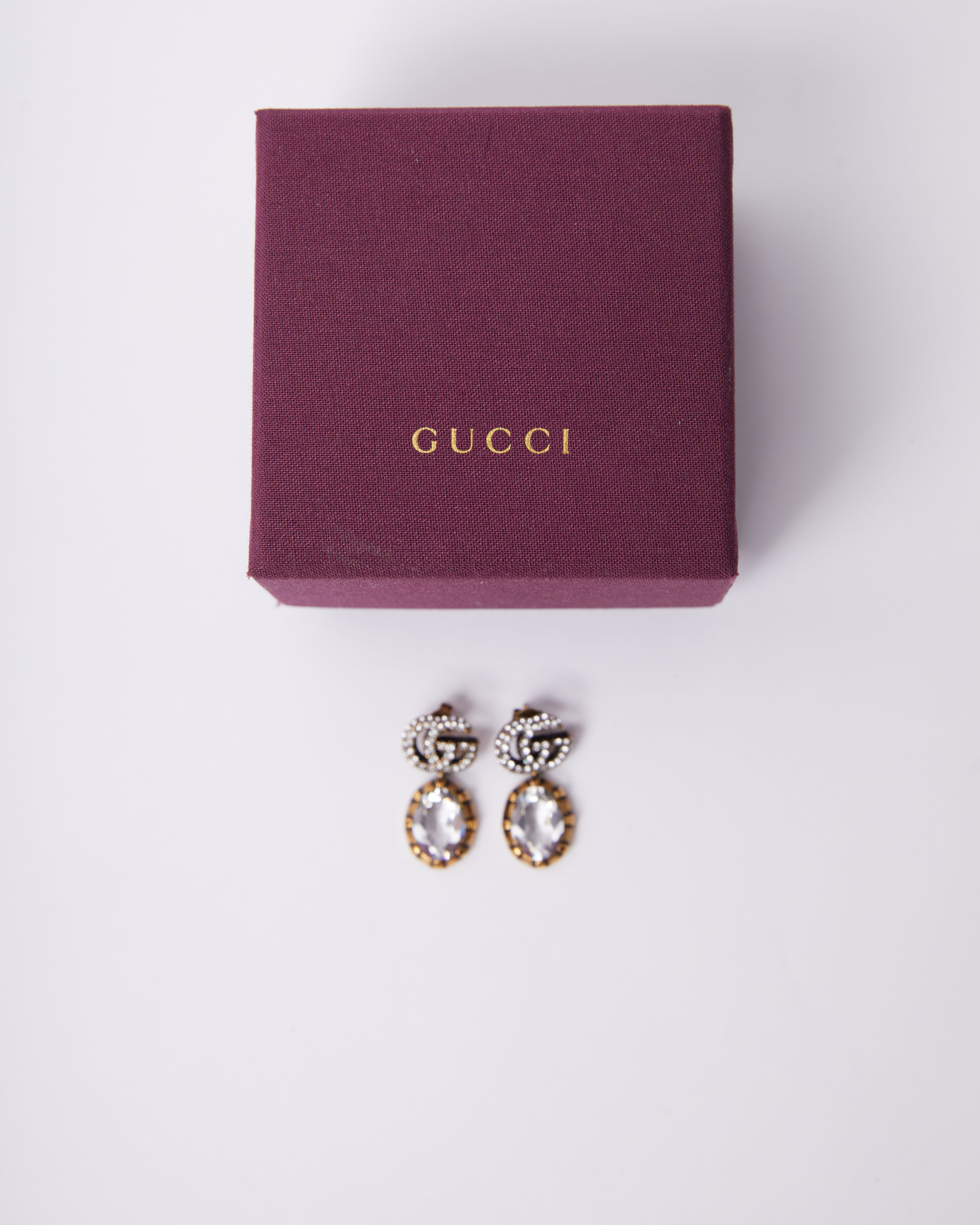 Gucci Double G Earrings With Crystals