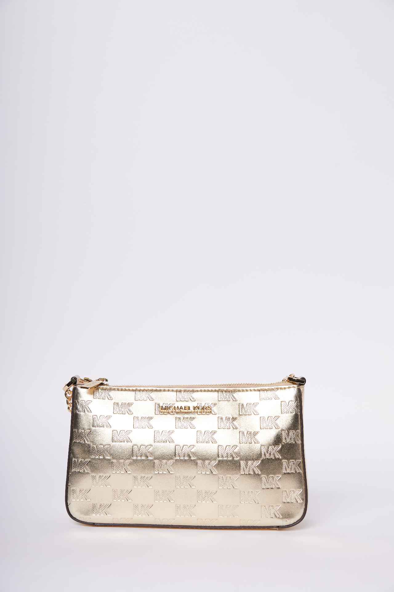 New Michael Kors Jet Set Pouchette Golden Shoulder Chain Crossbody Bag