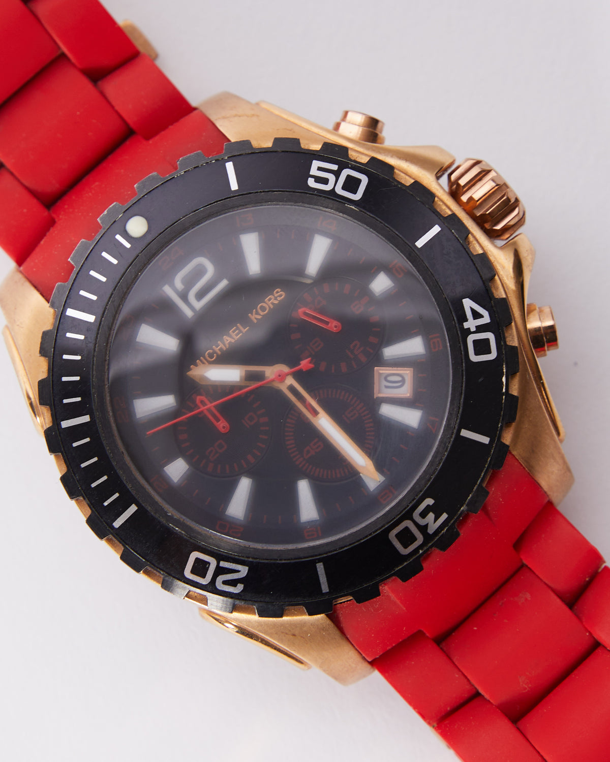 Michael Kors Red leather two tone men’s watch MK Men main image 2