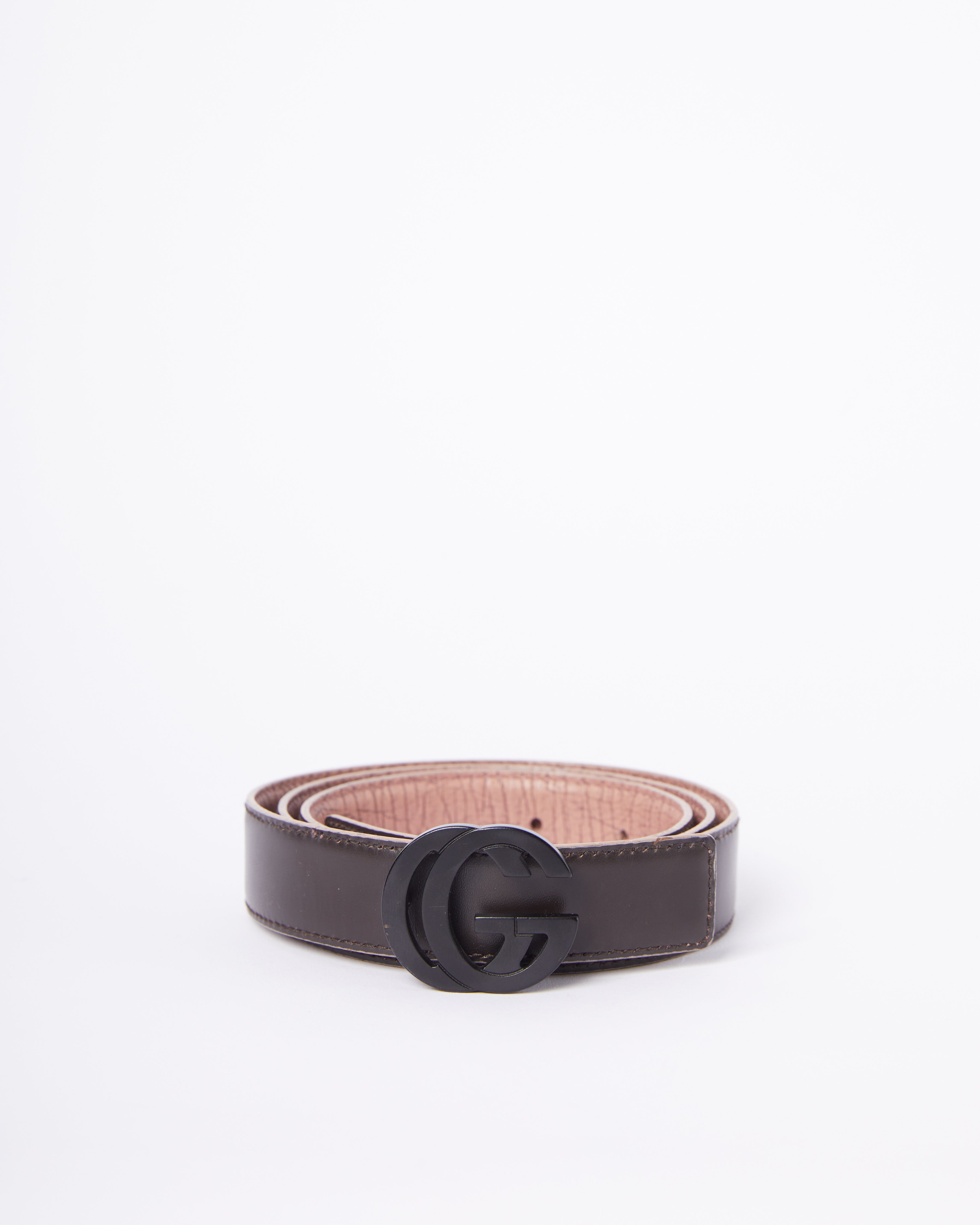 Gucci Marmont Belt Matte Black Leather Interlocking Belt