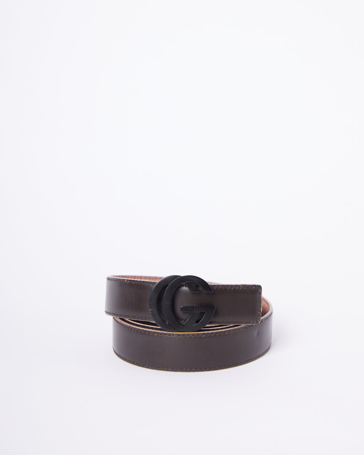 Gucci Marmont Belt Matte Black Leather Interlocking Belt