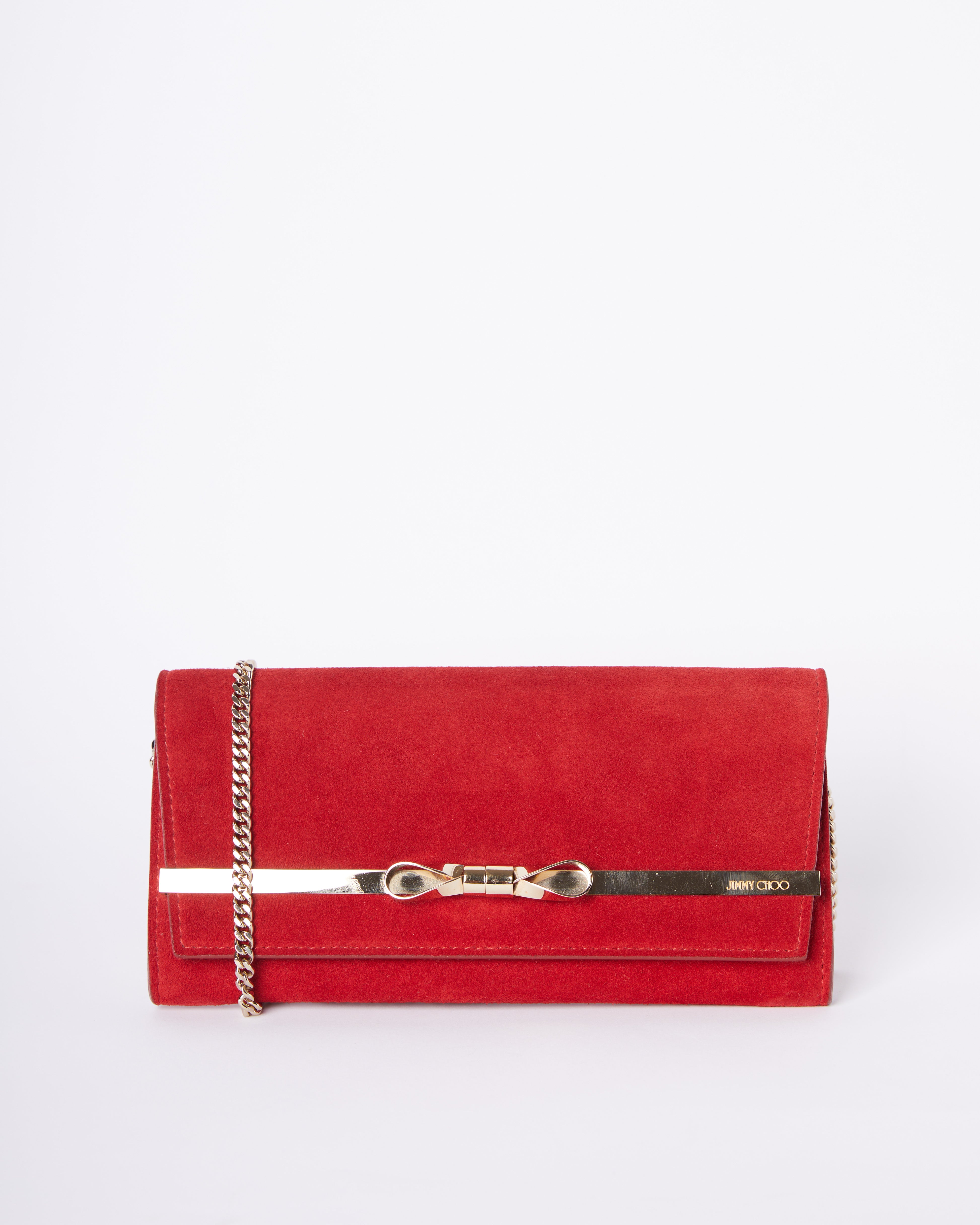 Jimmy Choo Suede Lydia Clutch