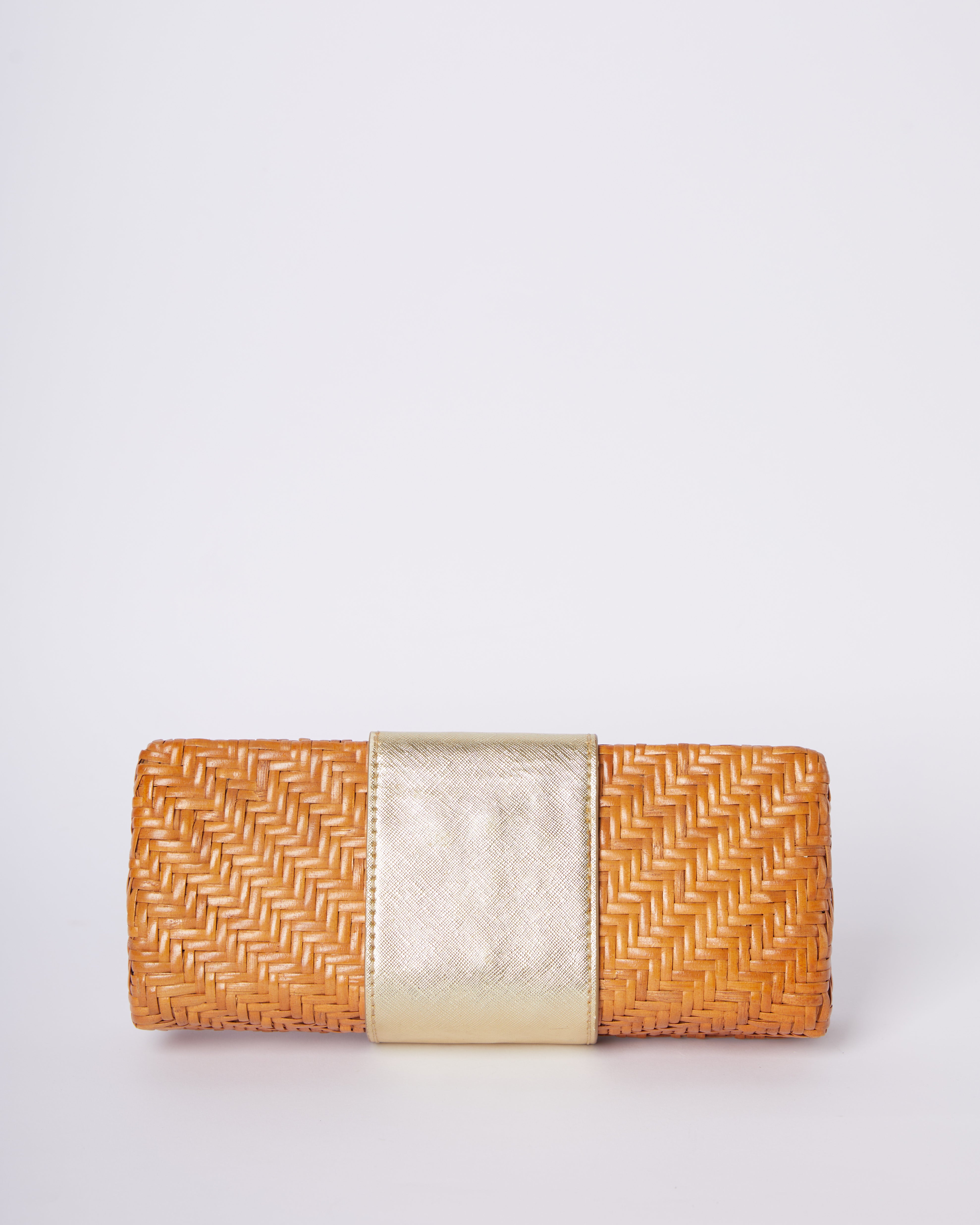 Tory Burch Rattan Silver Clutch