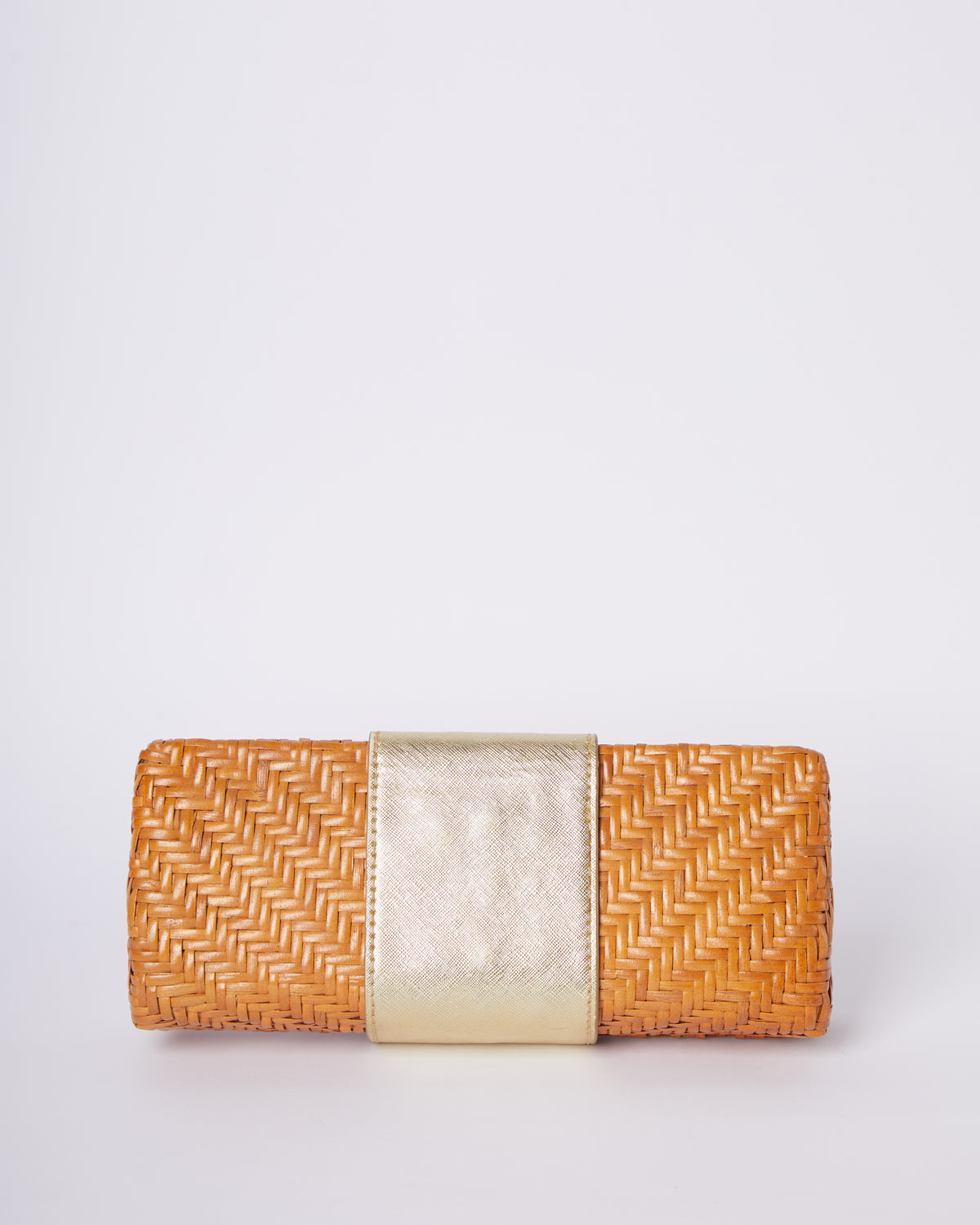 Tory Burch Rattan Silver Clutch