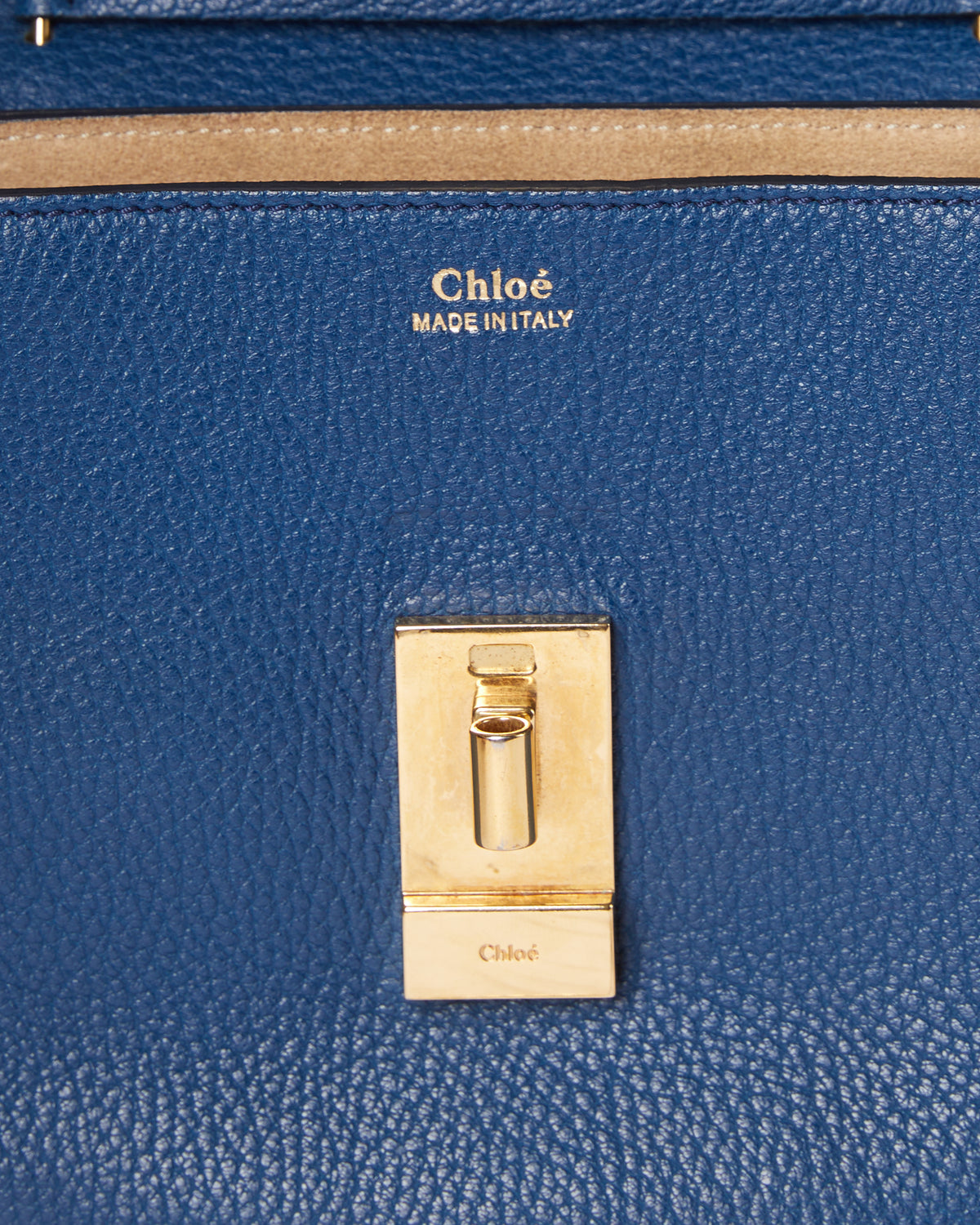 Chloé Mini Drew Blue Leather Chain Crossbody Bag