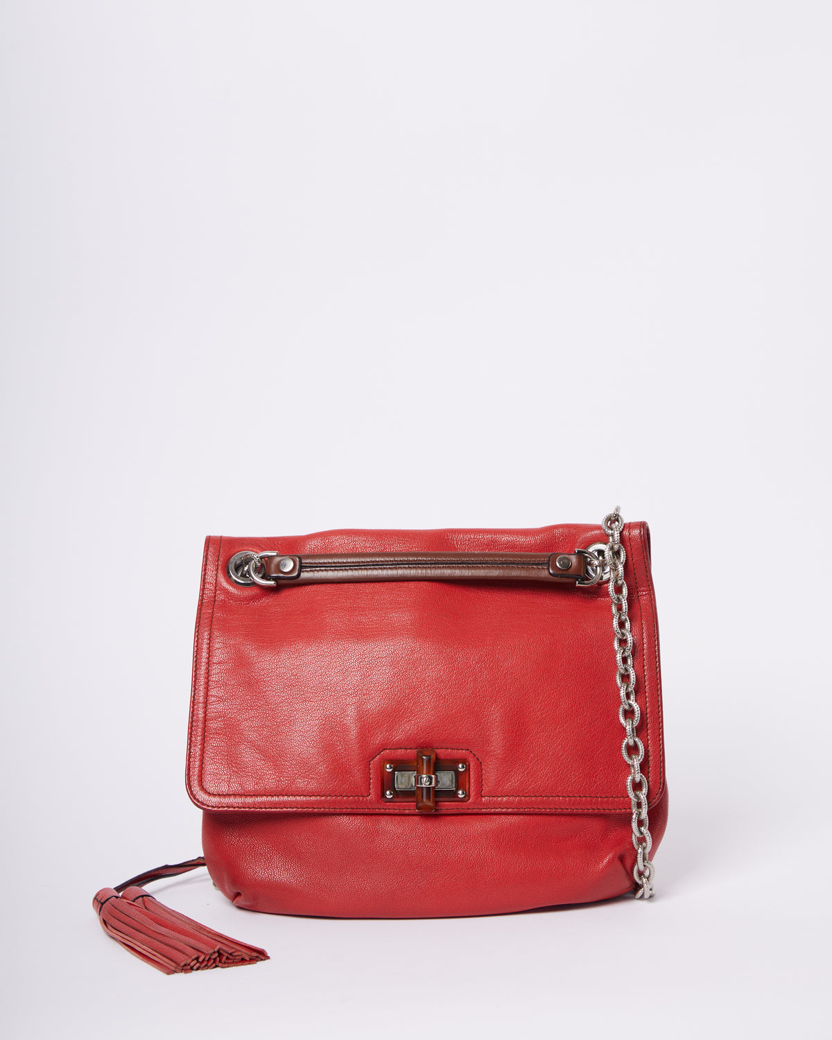 ⁠Lanvin Red Shoulder  Bag