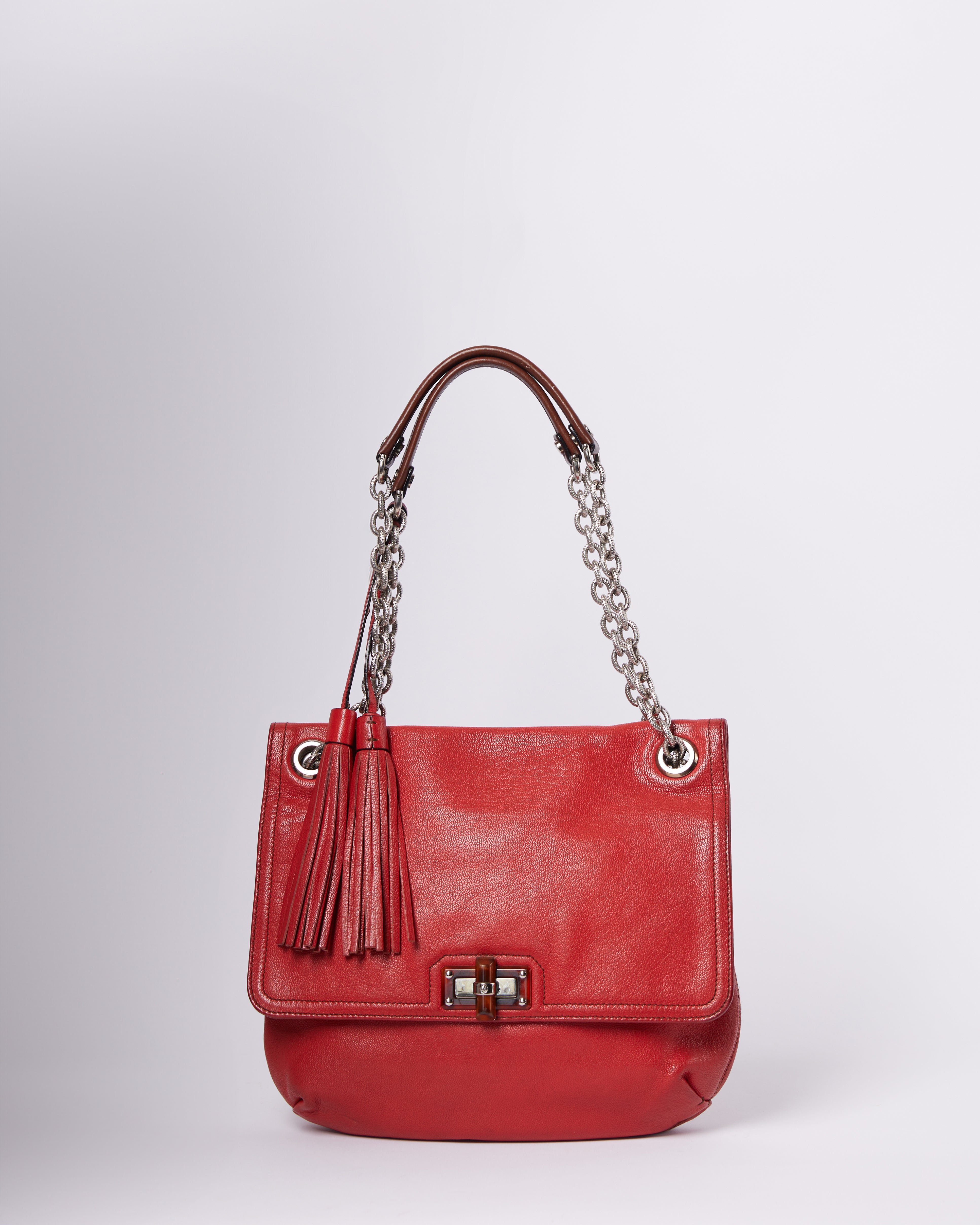 ⁠Lanvin Red Shoulder  Bag