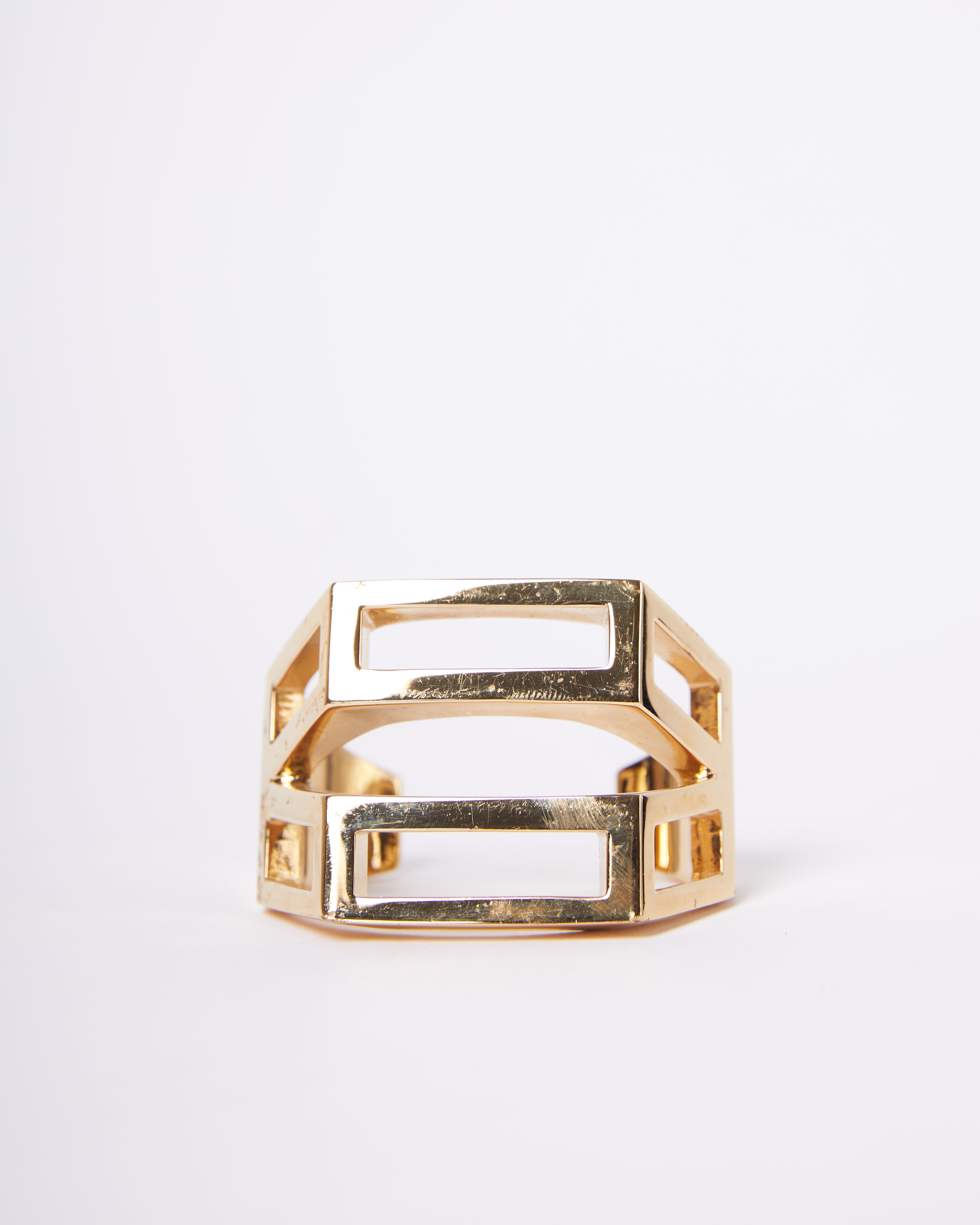 Chloe Dual Hexagon Bracelet In Gold Tone