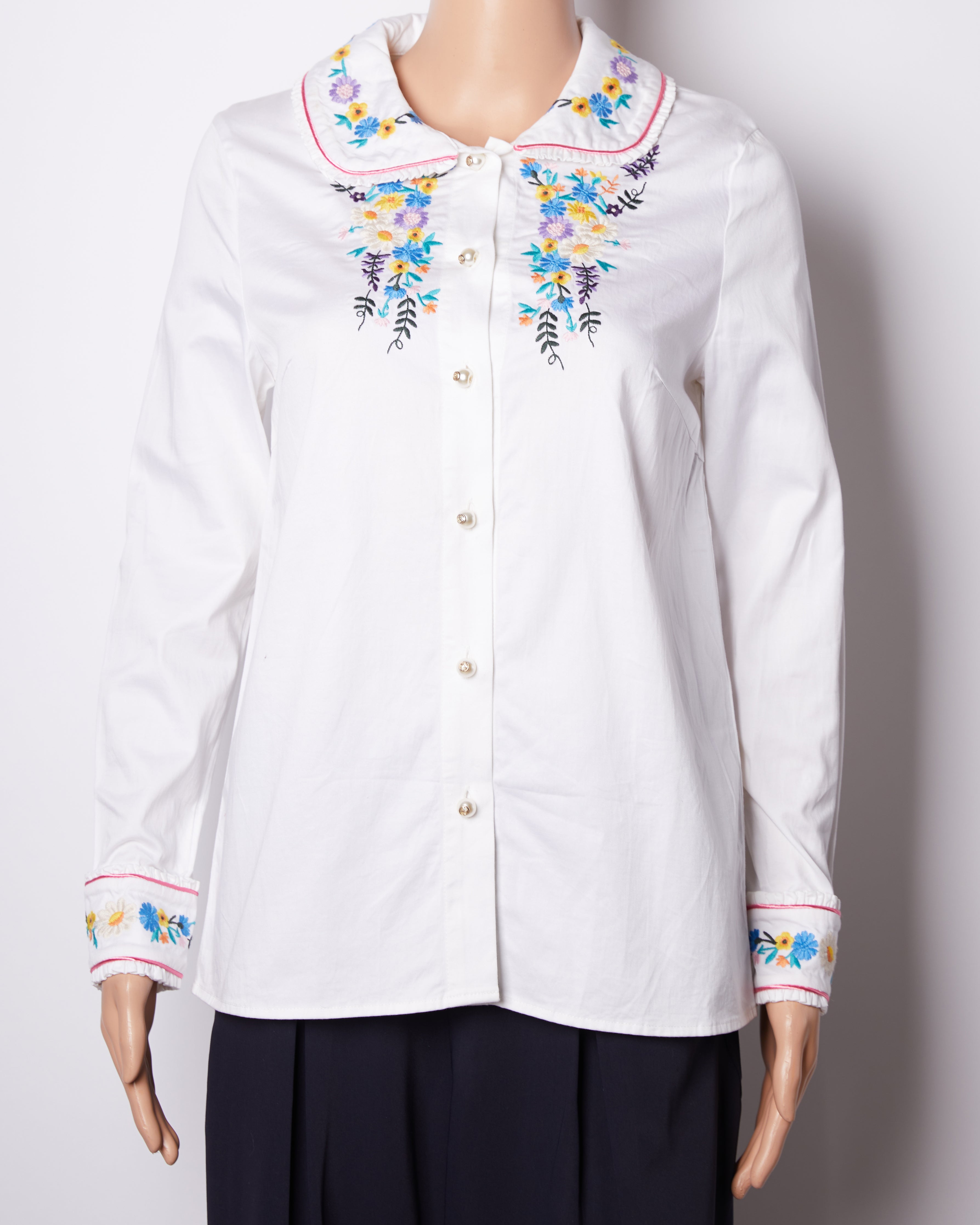 Gucci White Embroidered Shirt