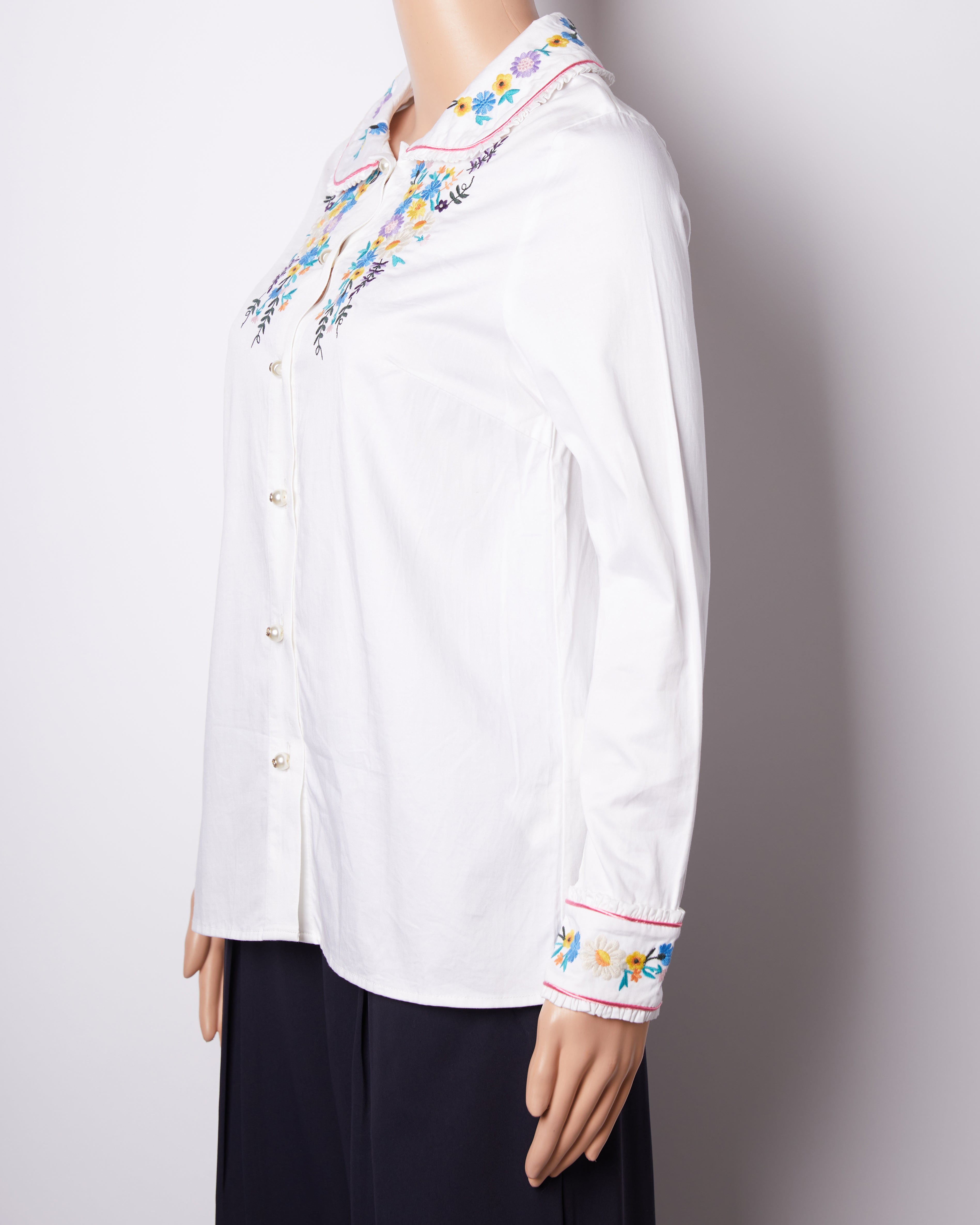 Gucci White Embroidered Shirt