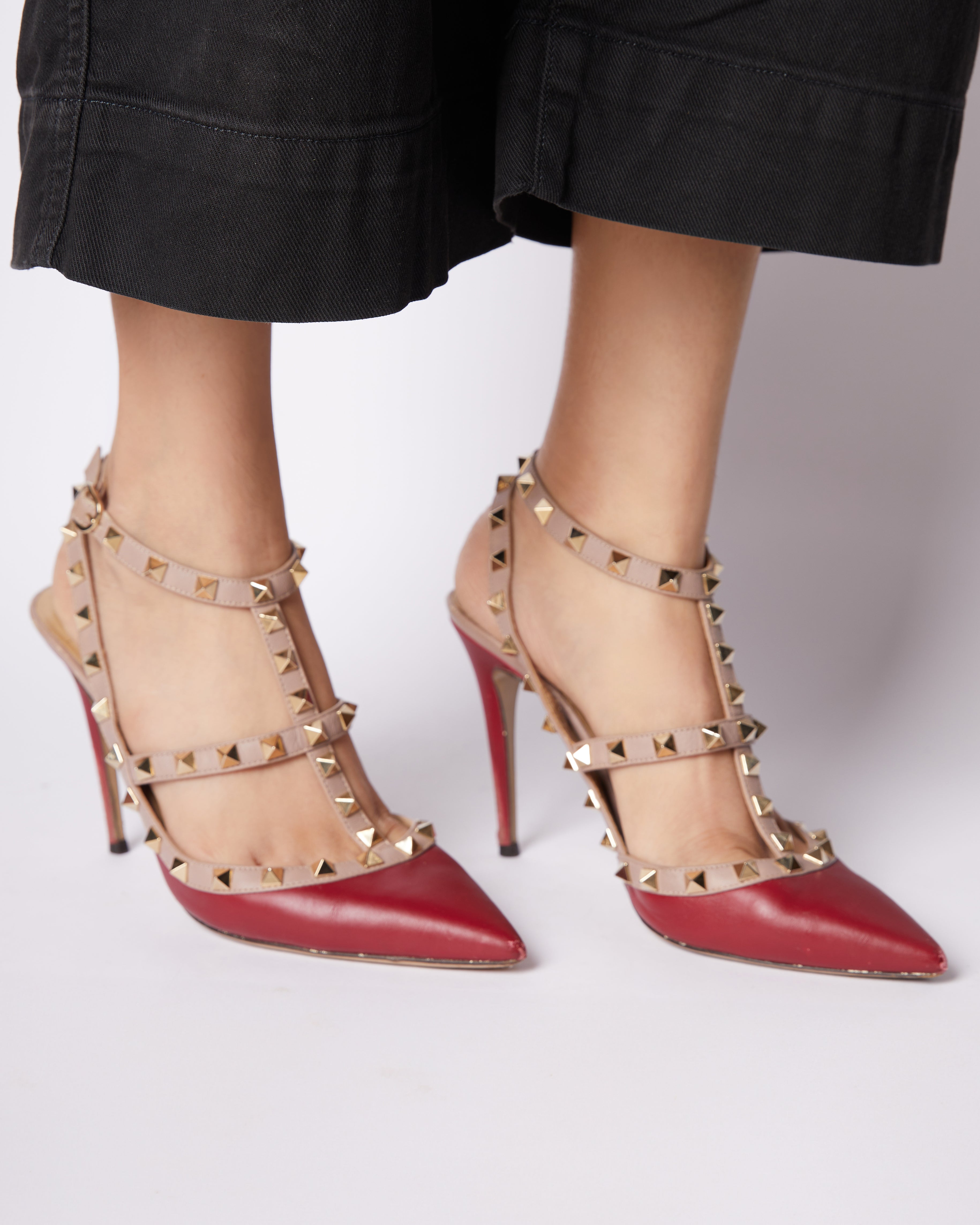 Valentino Nappa Rockstud Ankle Strap