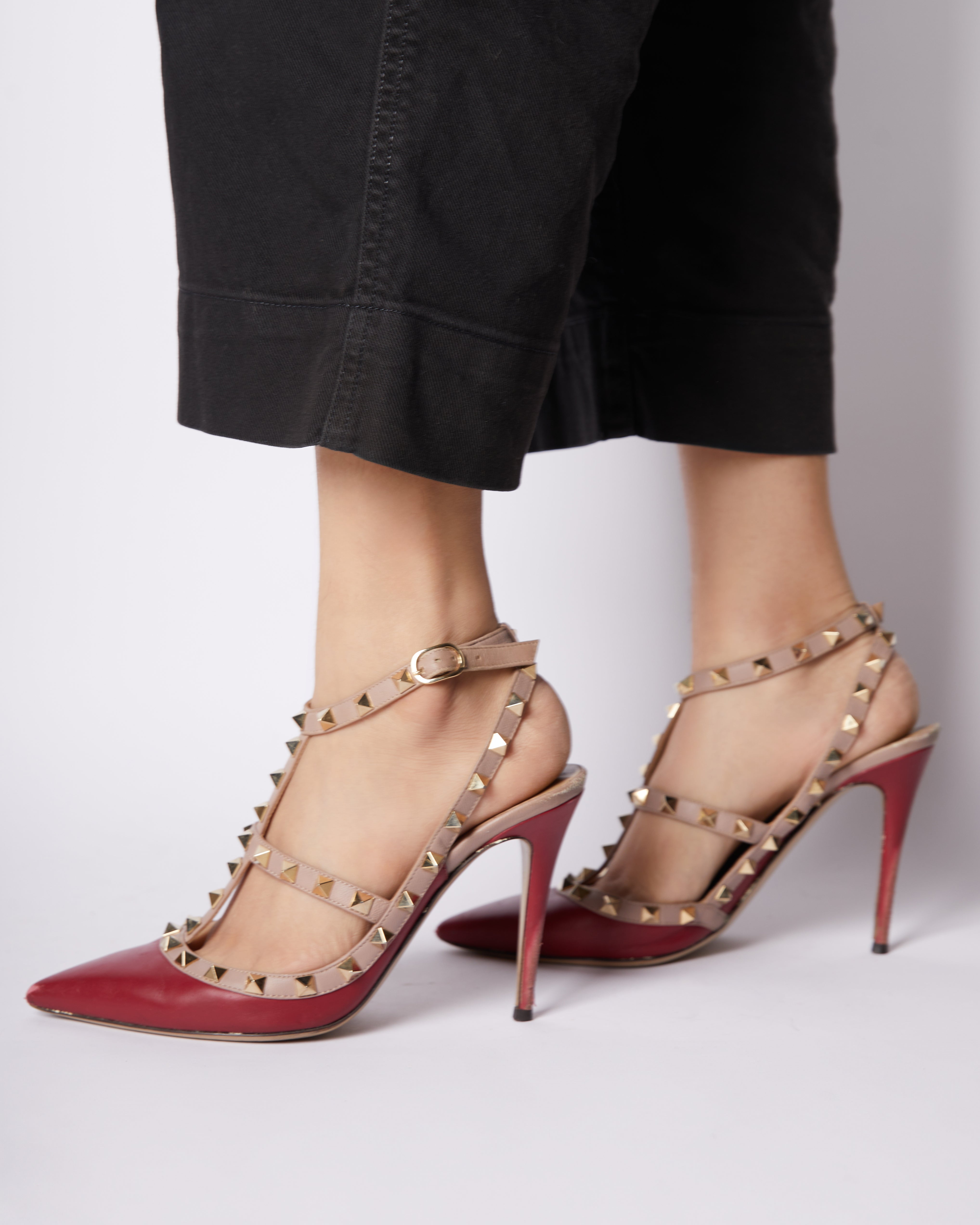 Valentino Nappa Rockstud Ankle Strap