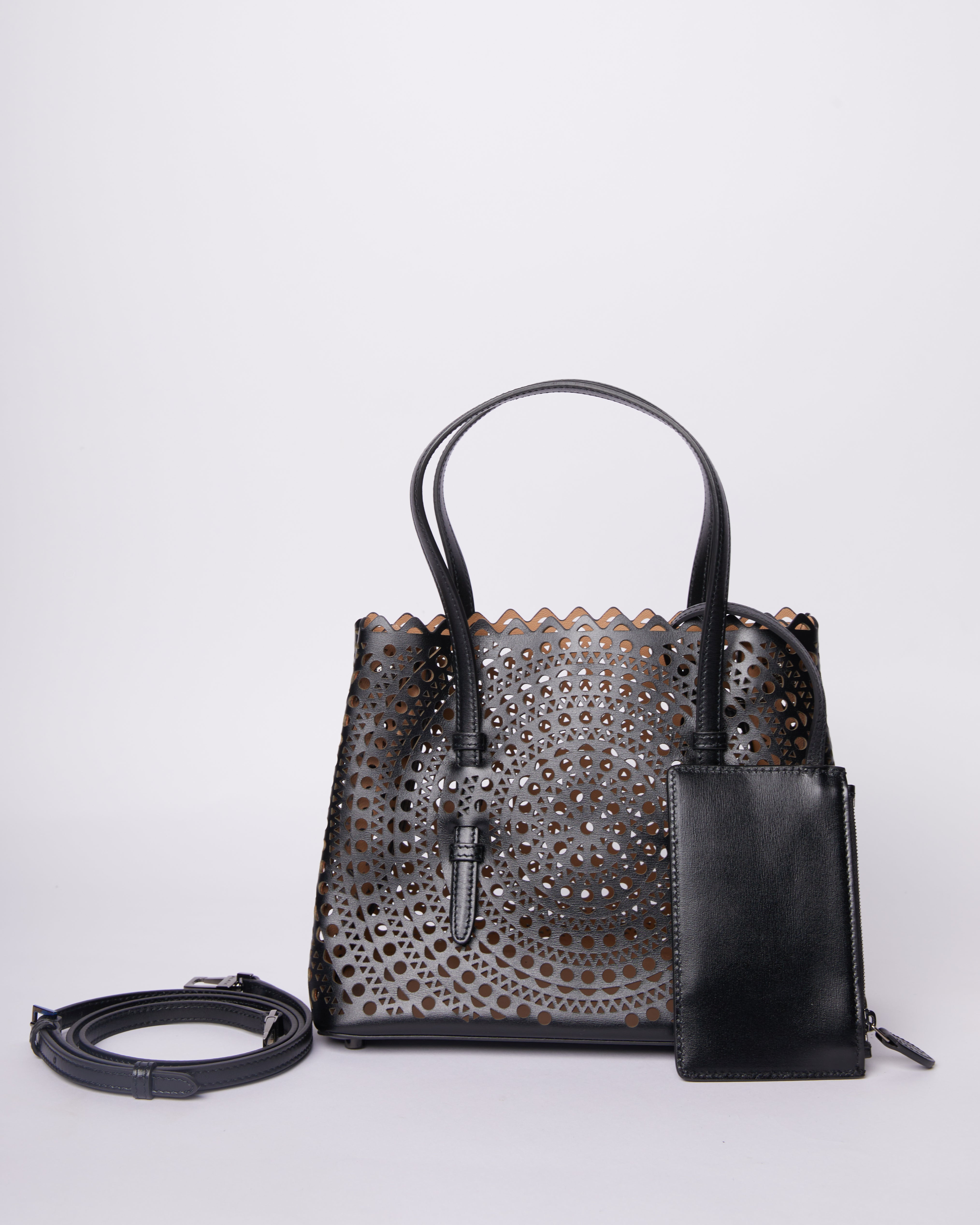 Alaia Black laser cut Tote bag