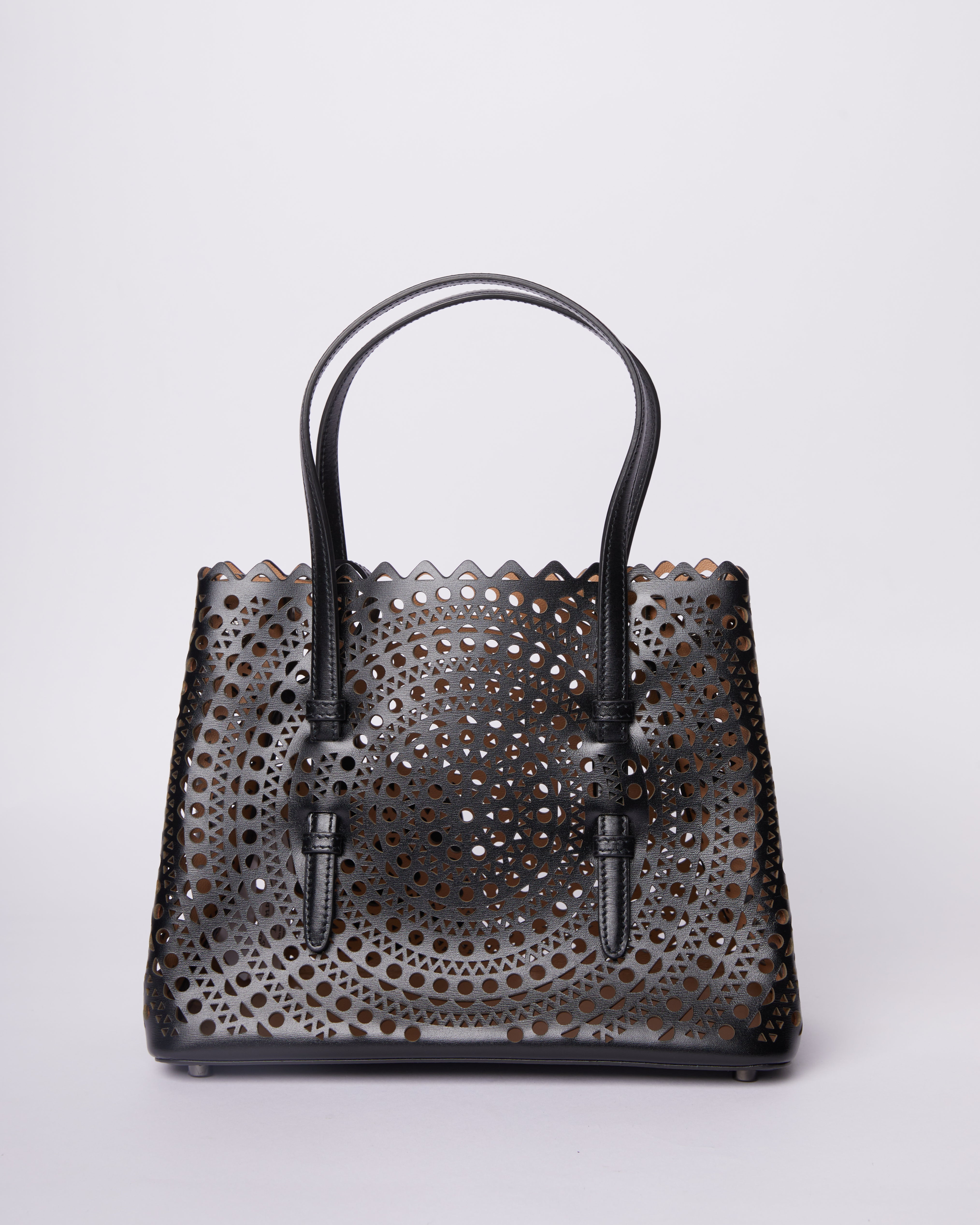 Alaia Black laser cut Tote bag