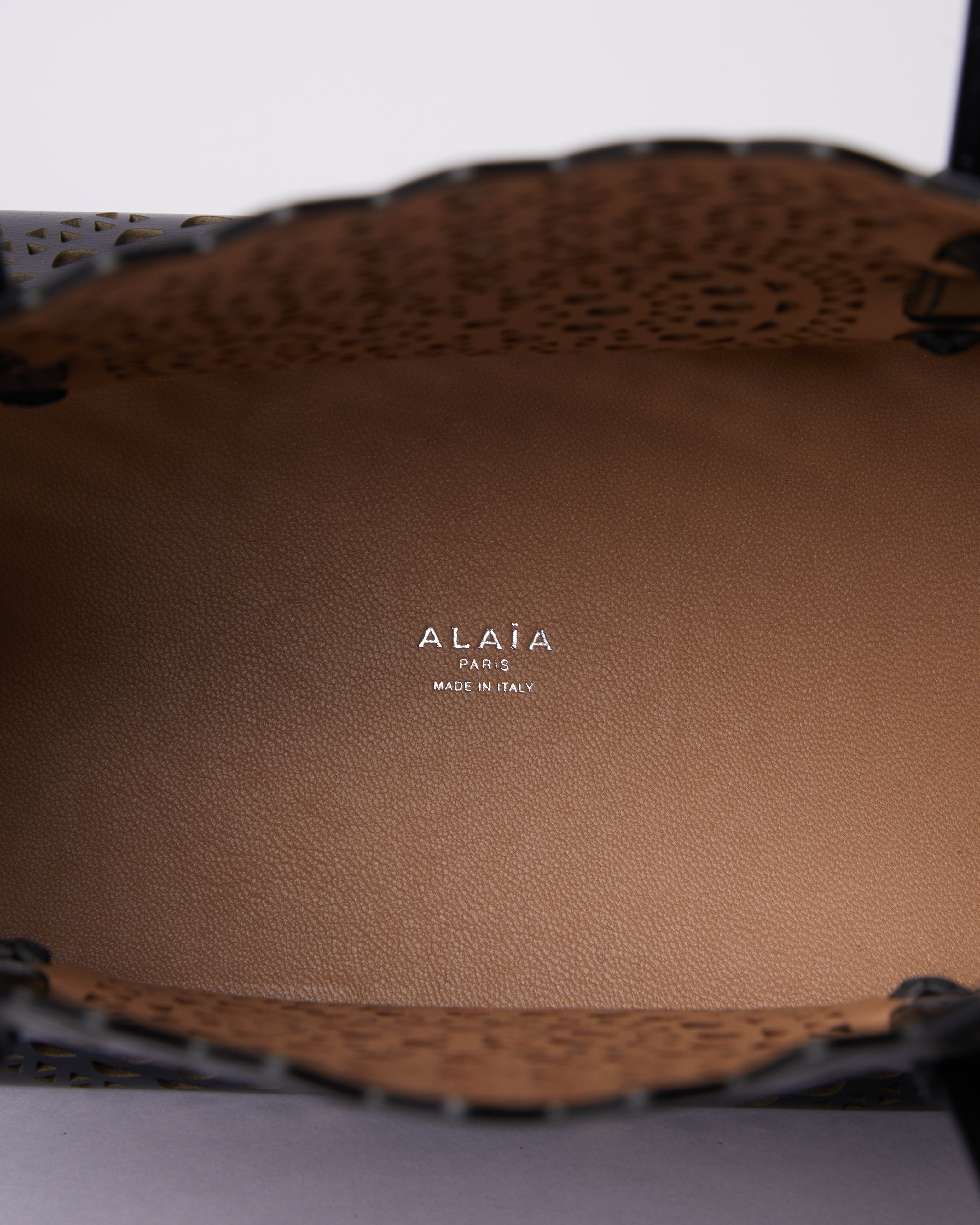 Alaia Black laser cut Tote bag