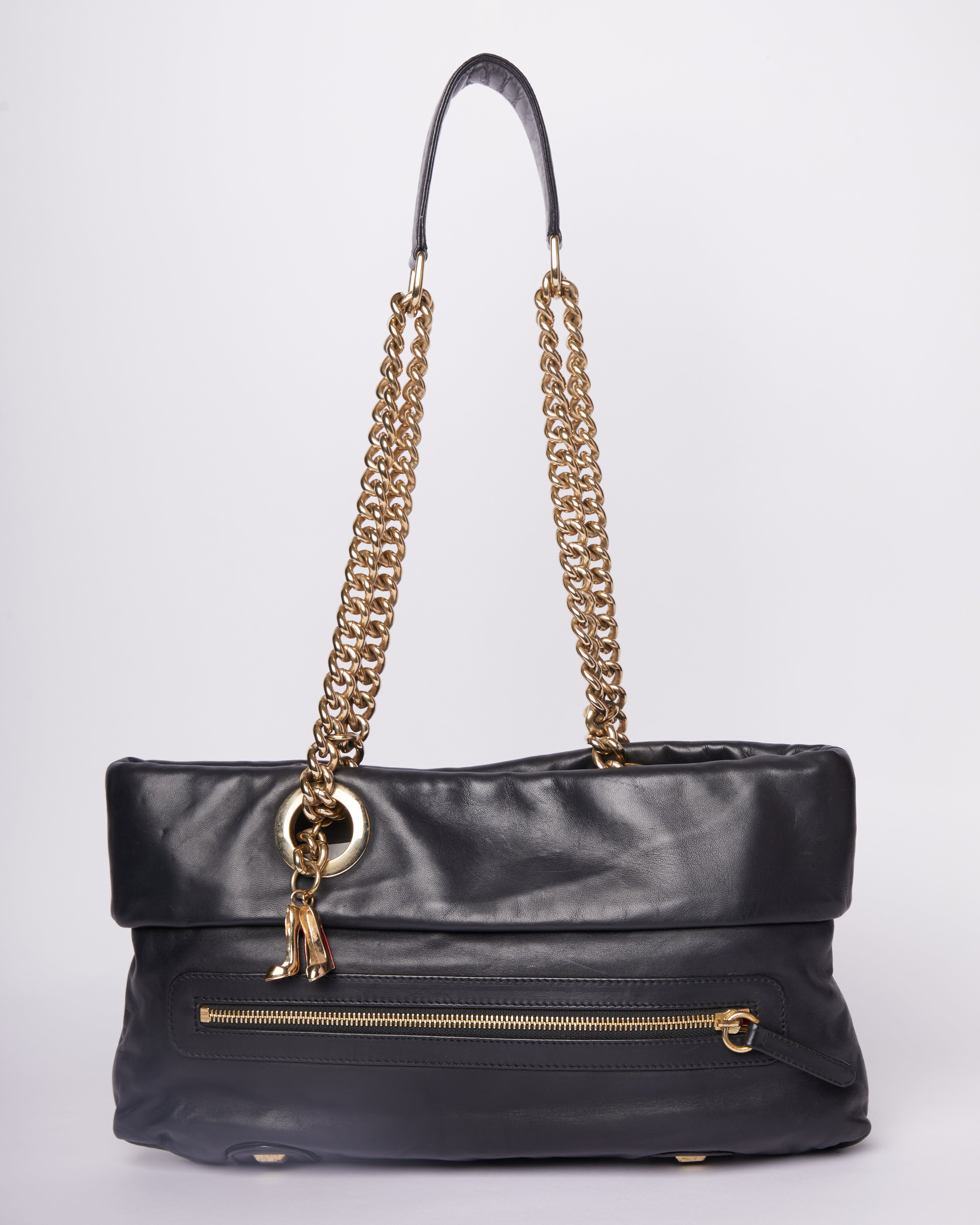 Christian Louboutin Black Leather Chain Bag