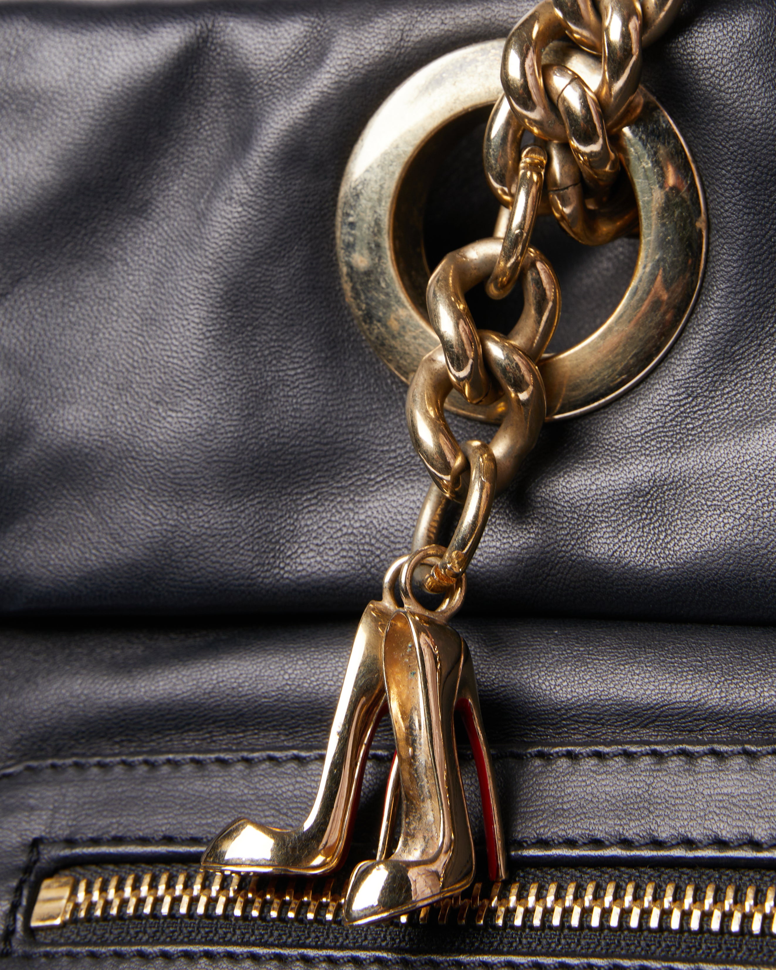 Christian Louboutin Black Leather Chain Bag