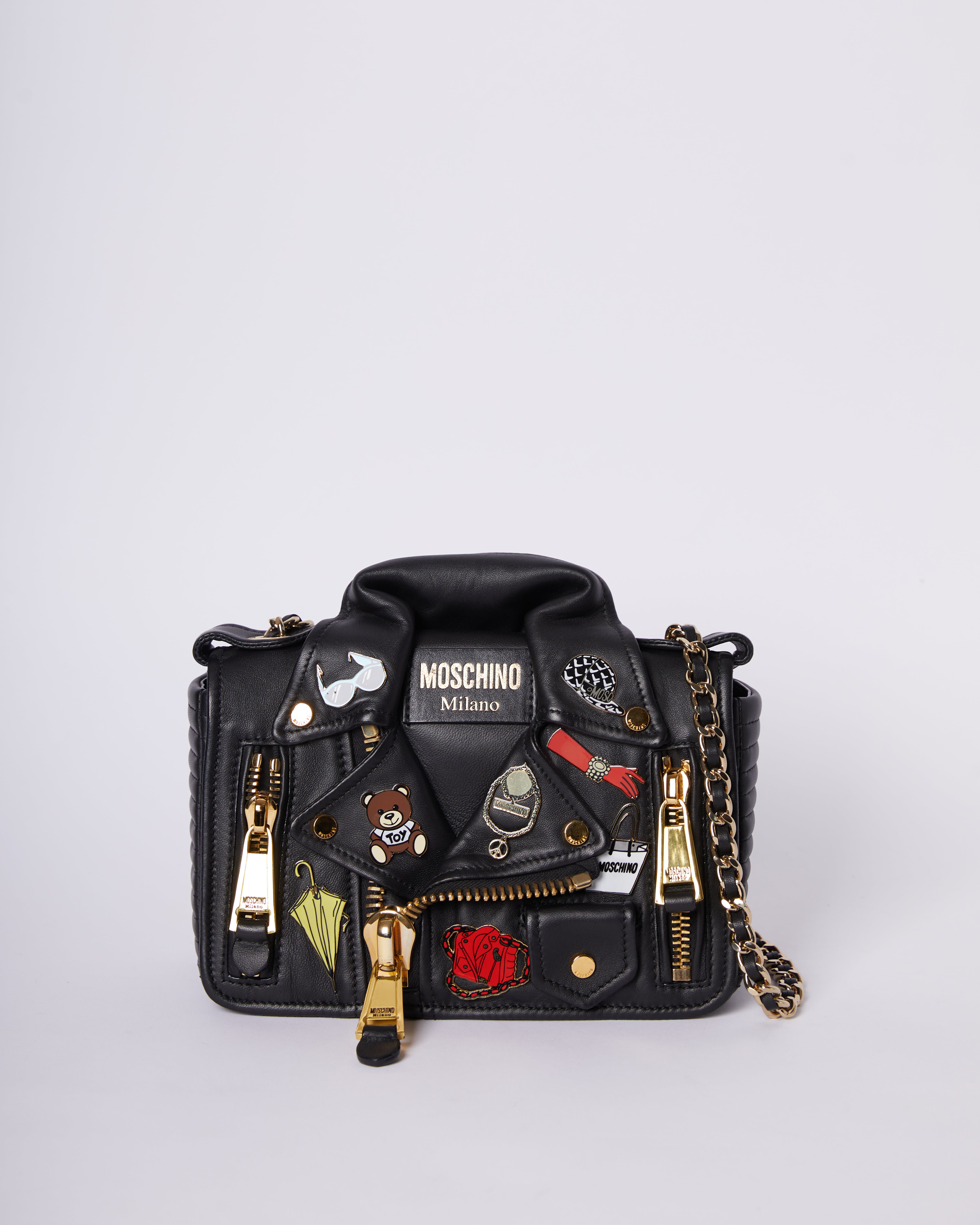 Moschino Black Biker Bag