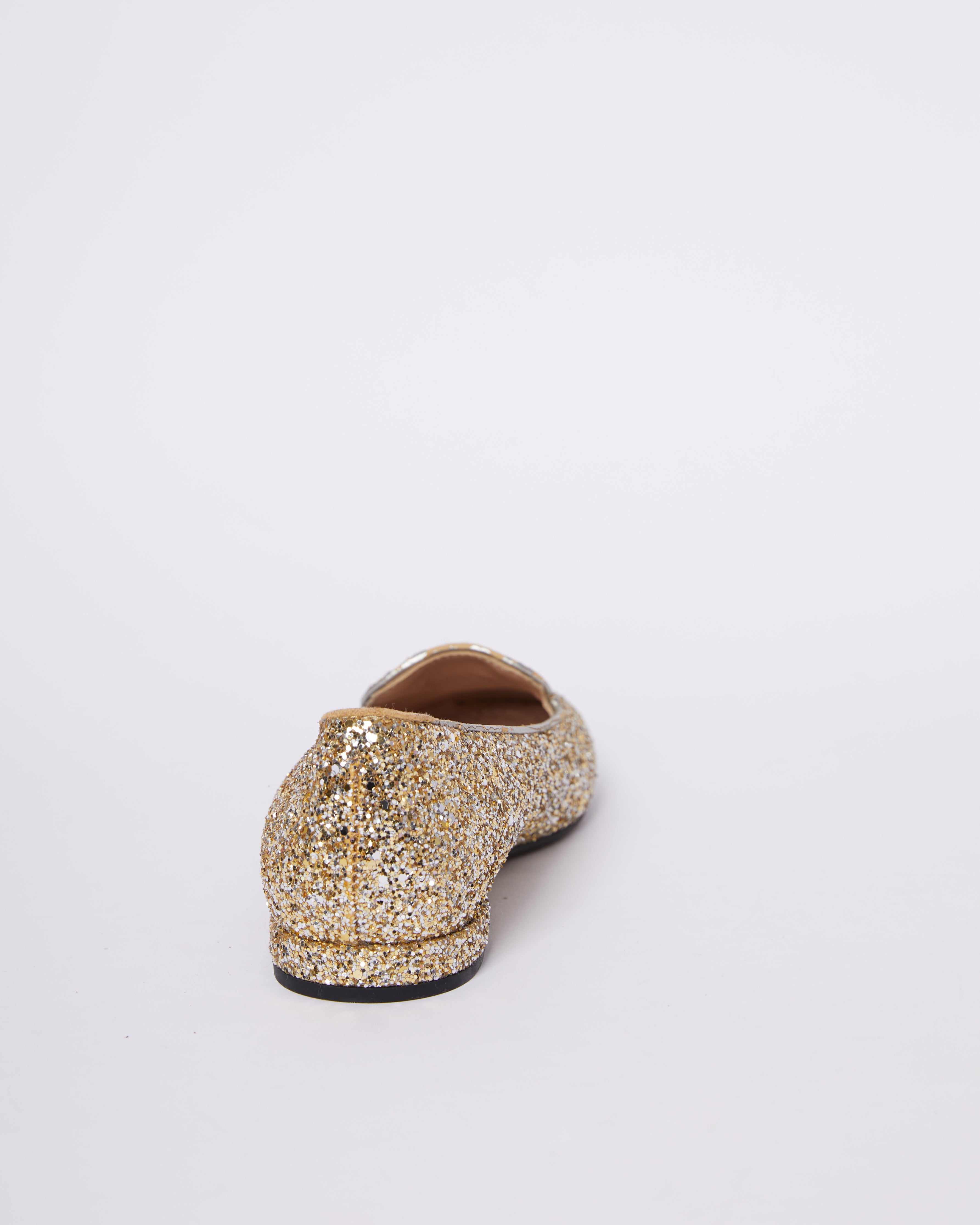 Chaira Ferragni Glitter Leather Ballet Flat Loafers