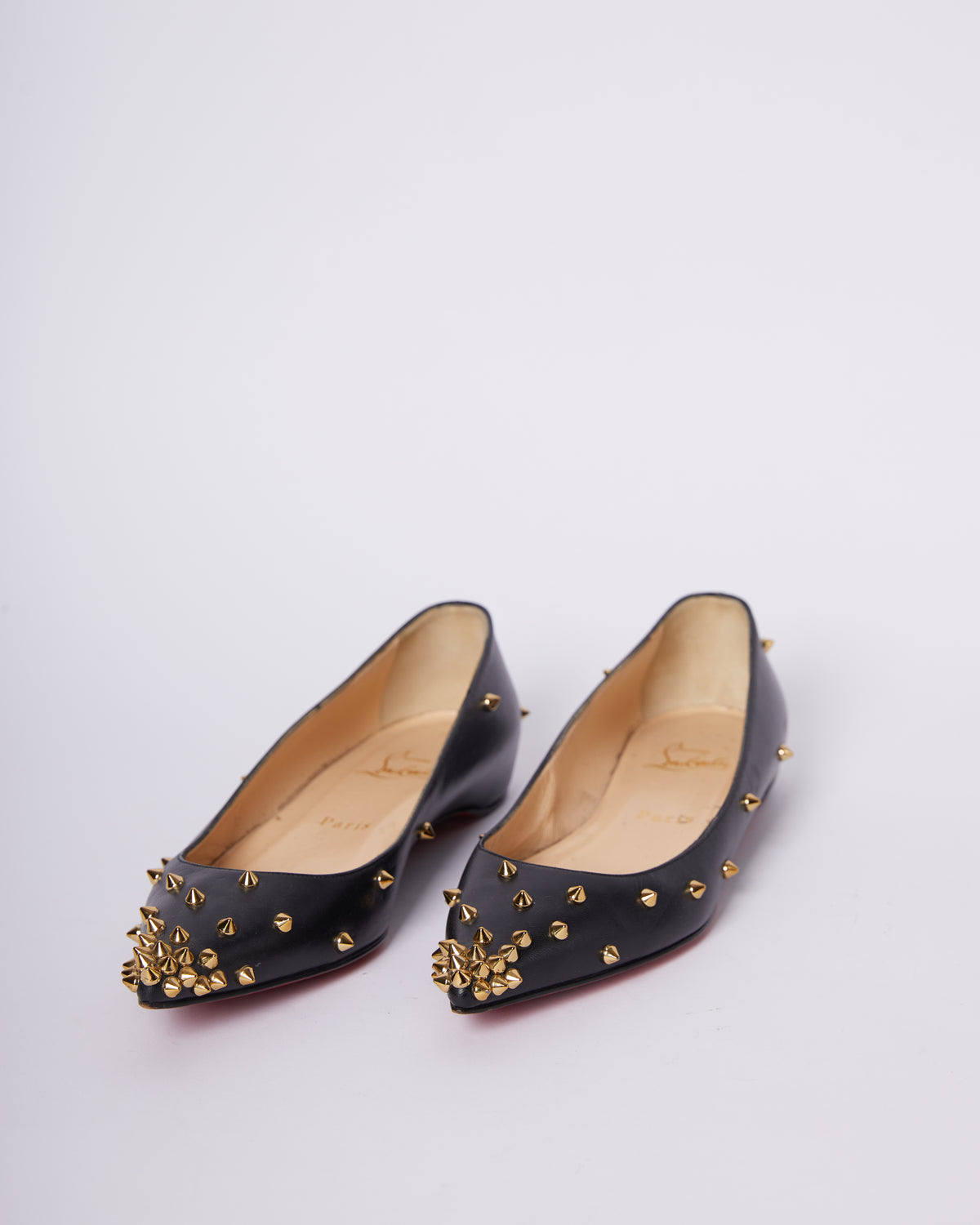Christian Louboutin Leather Ballet Spikes Flats