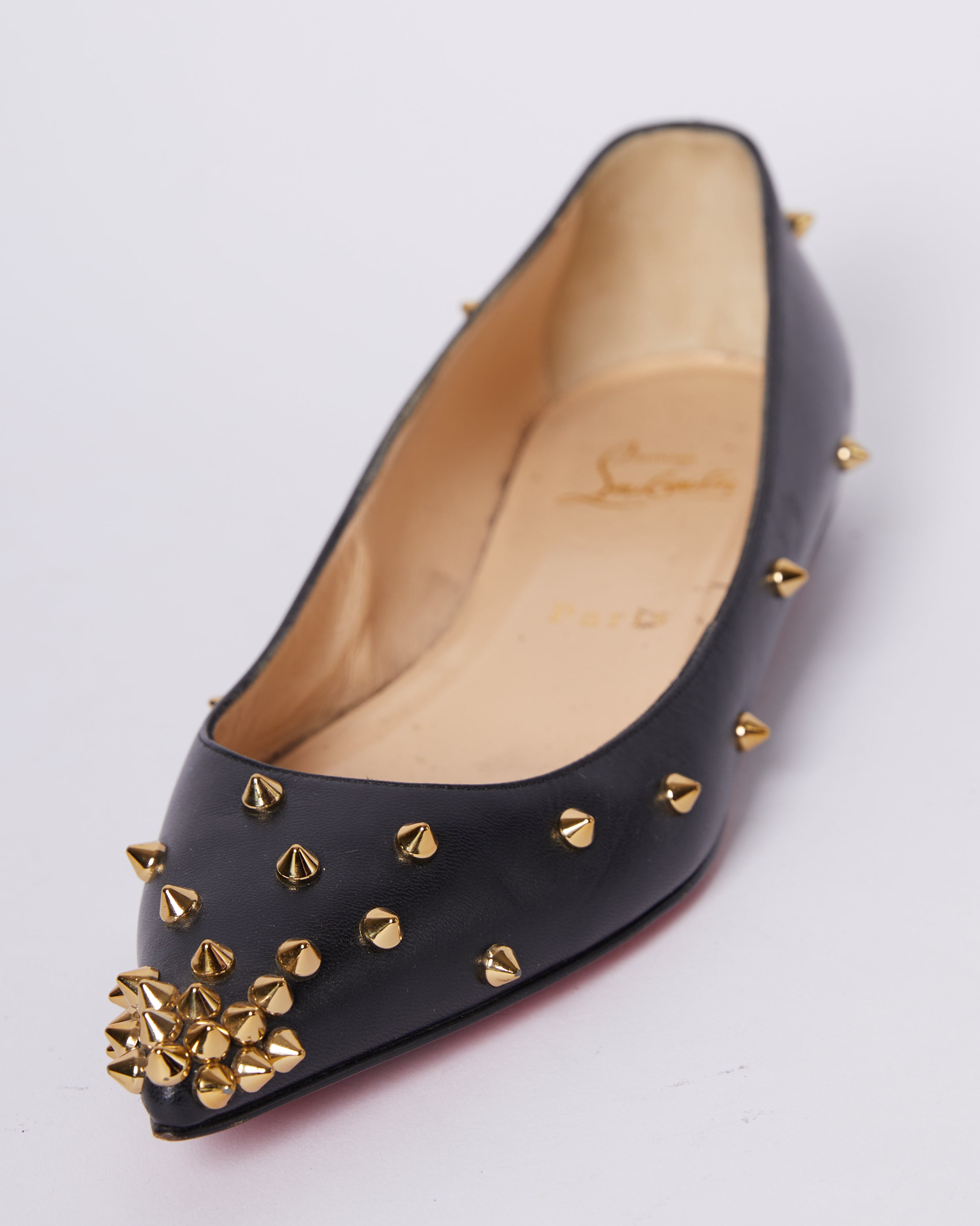 Christian Louboutin Leather Ballet Spikes Flats