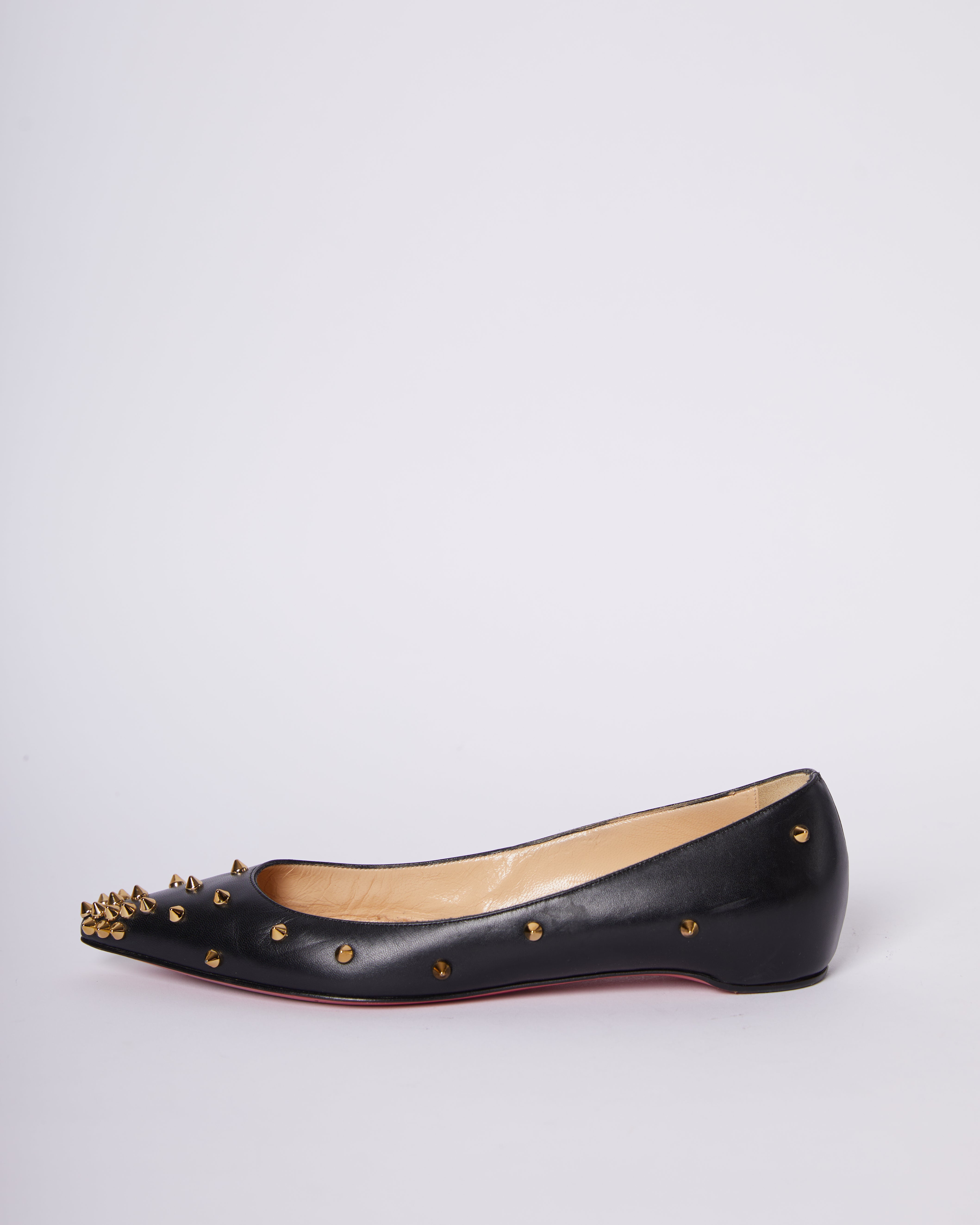 Christian Louboutin Leather Ballet Spikes Flats