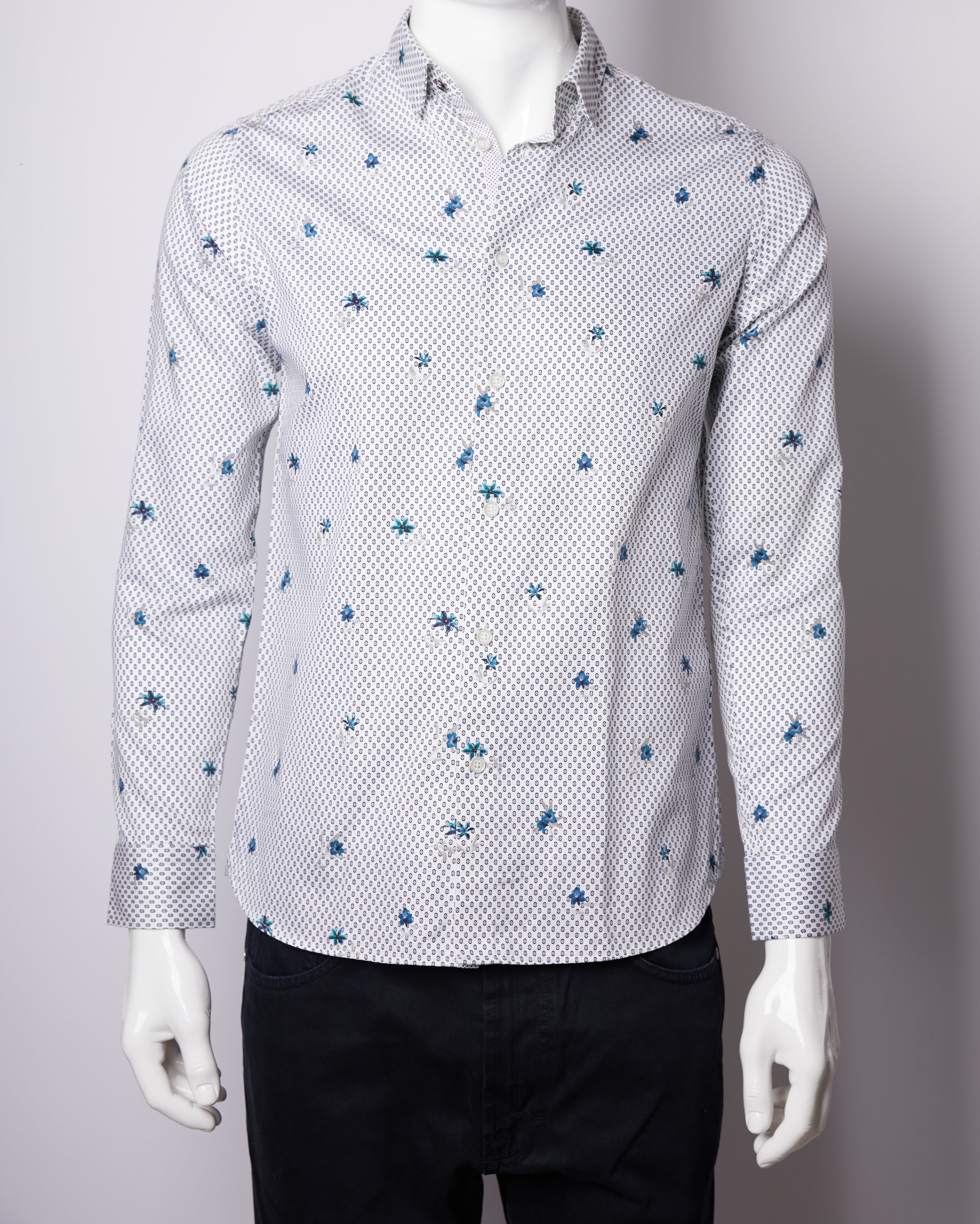 Ted Baker Shirt white with  blue floral