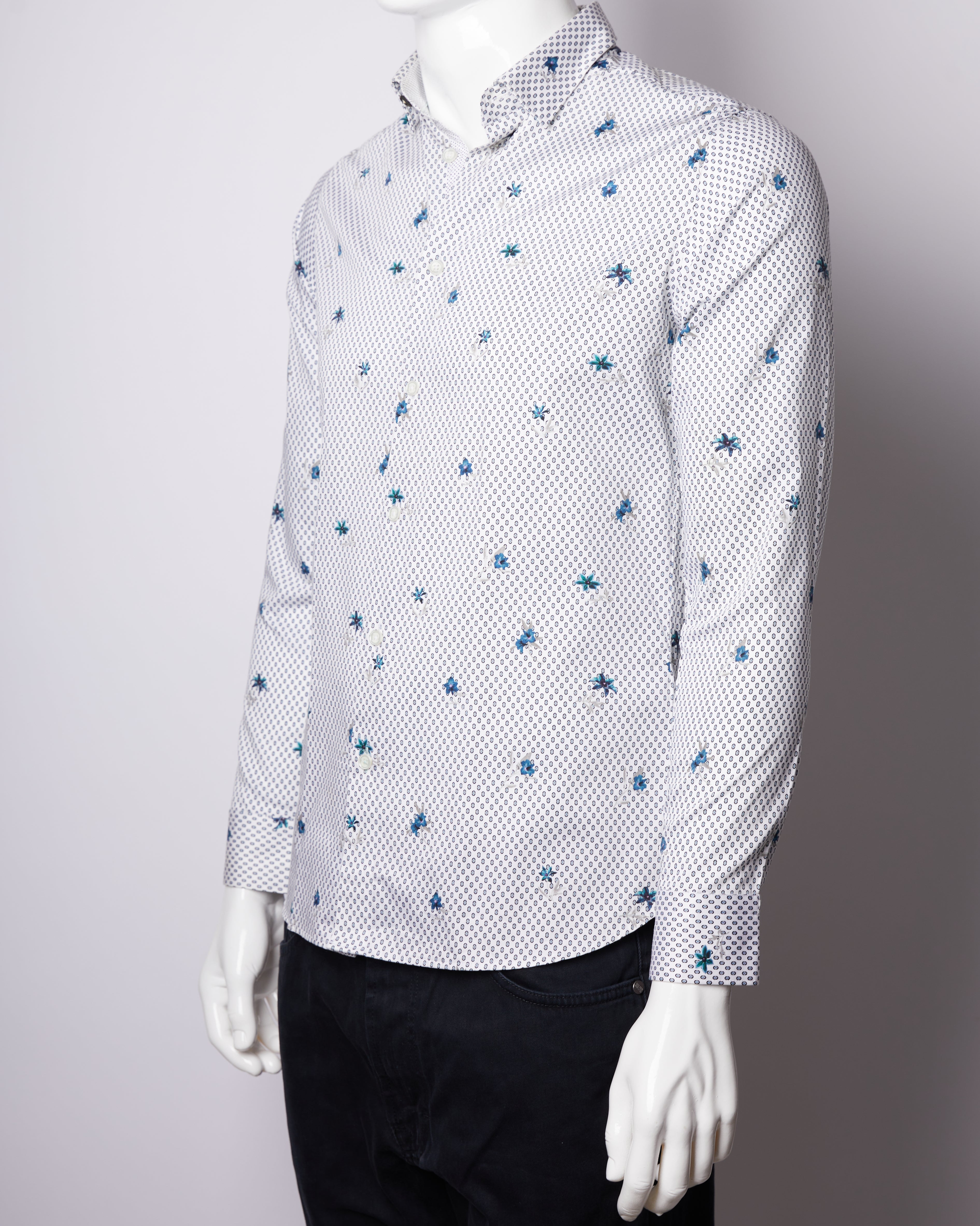 Ted Baker Shirt white with  blue floral