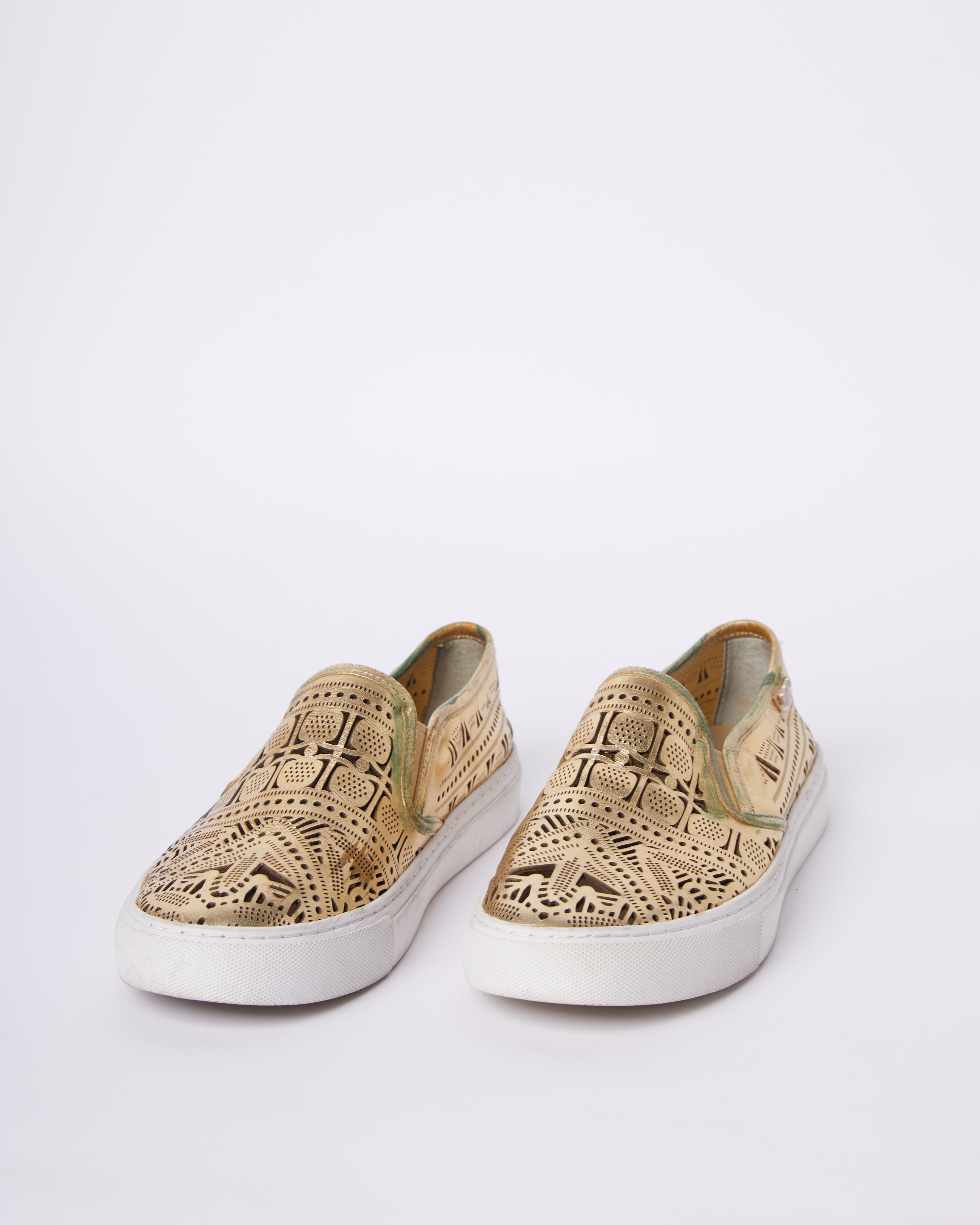 Tory Burch Roselle Metalliuc Slip On Sneakers