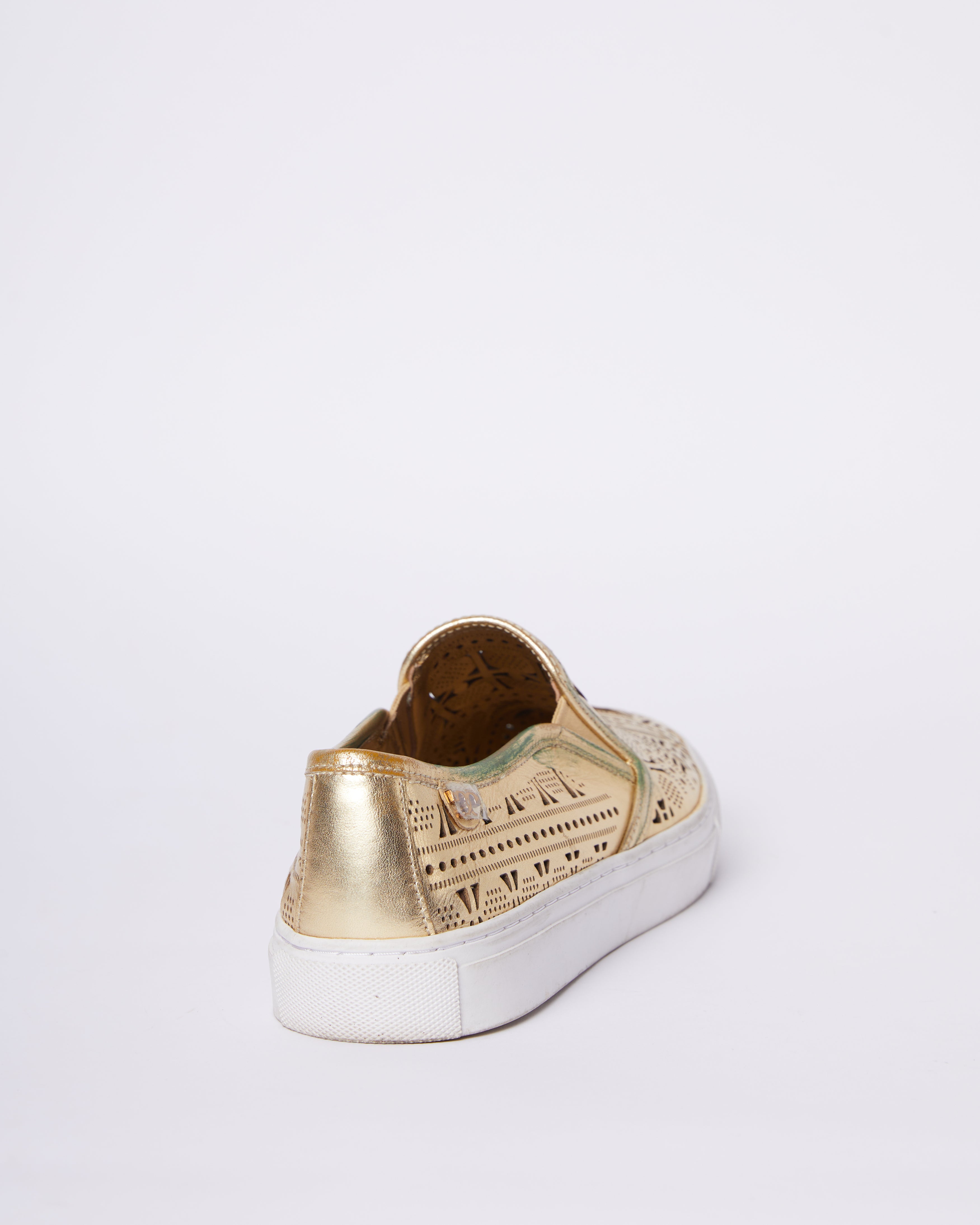 Tory Burch Roselle Metalliuc Slip On Sneakers