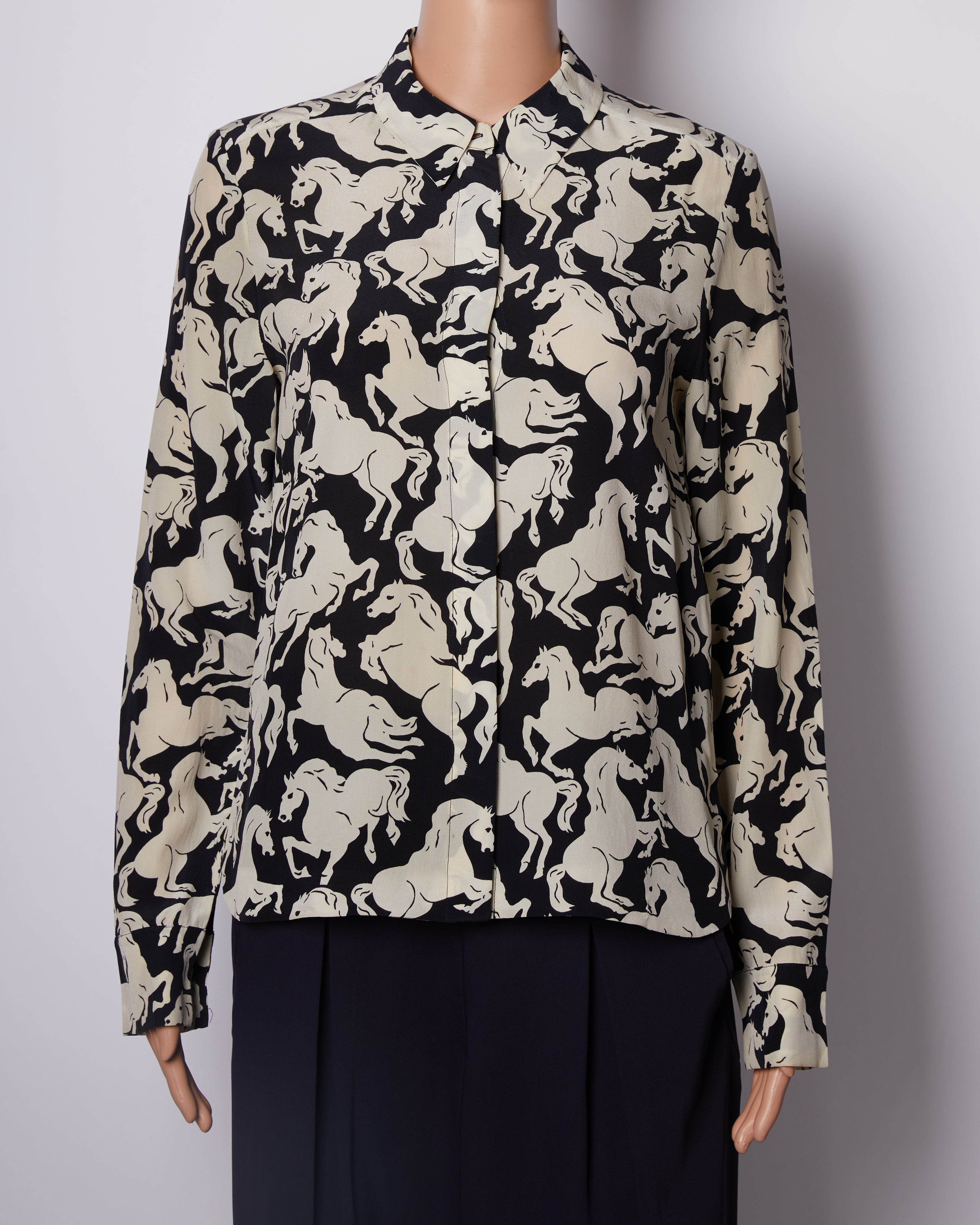 Stella Mc Cartney Printed Black & White Horse Printed Shirt