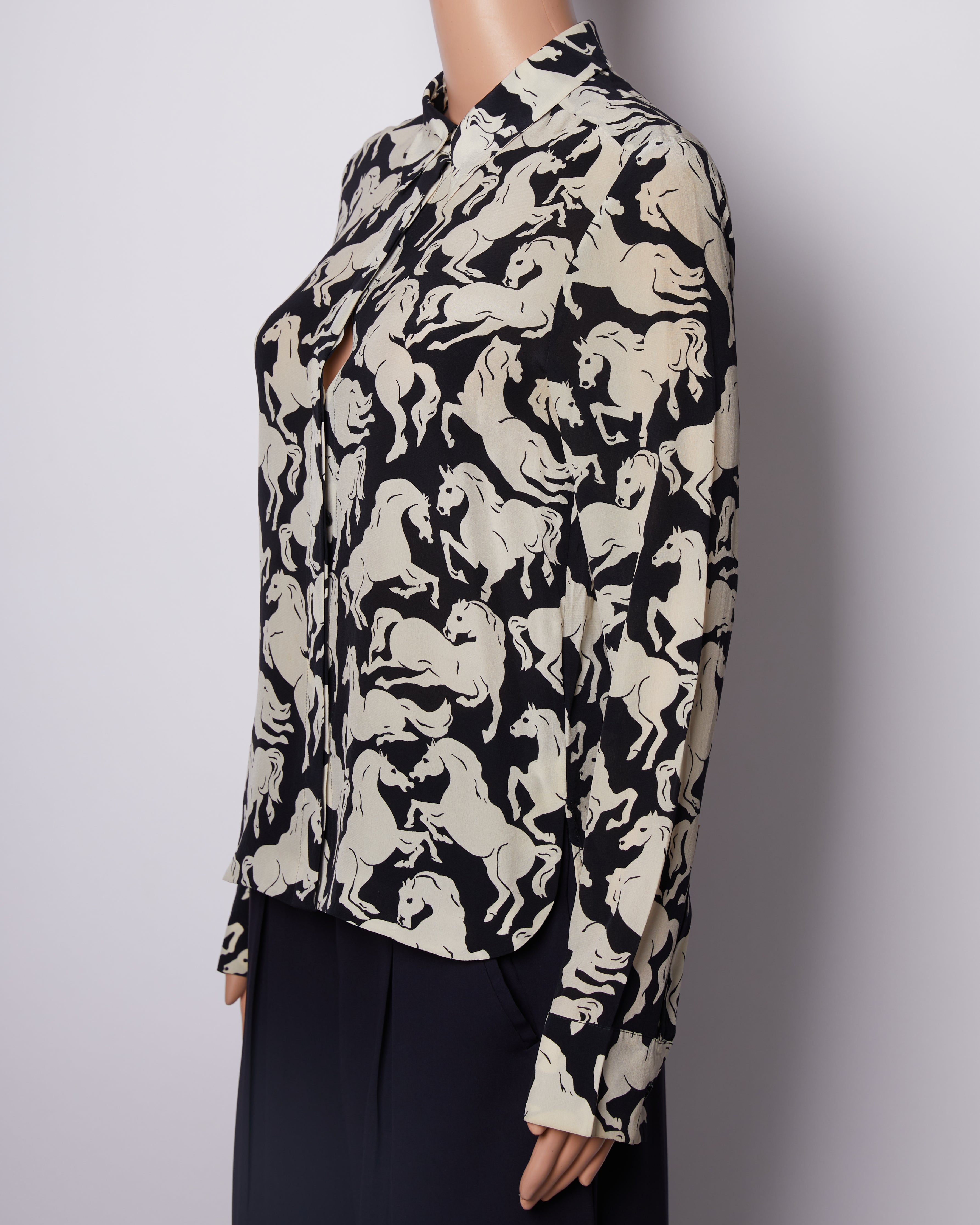 Stella Mc Cartney Printed Black & White Horse Printed Shirt