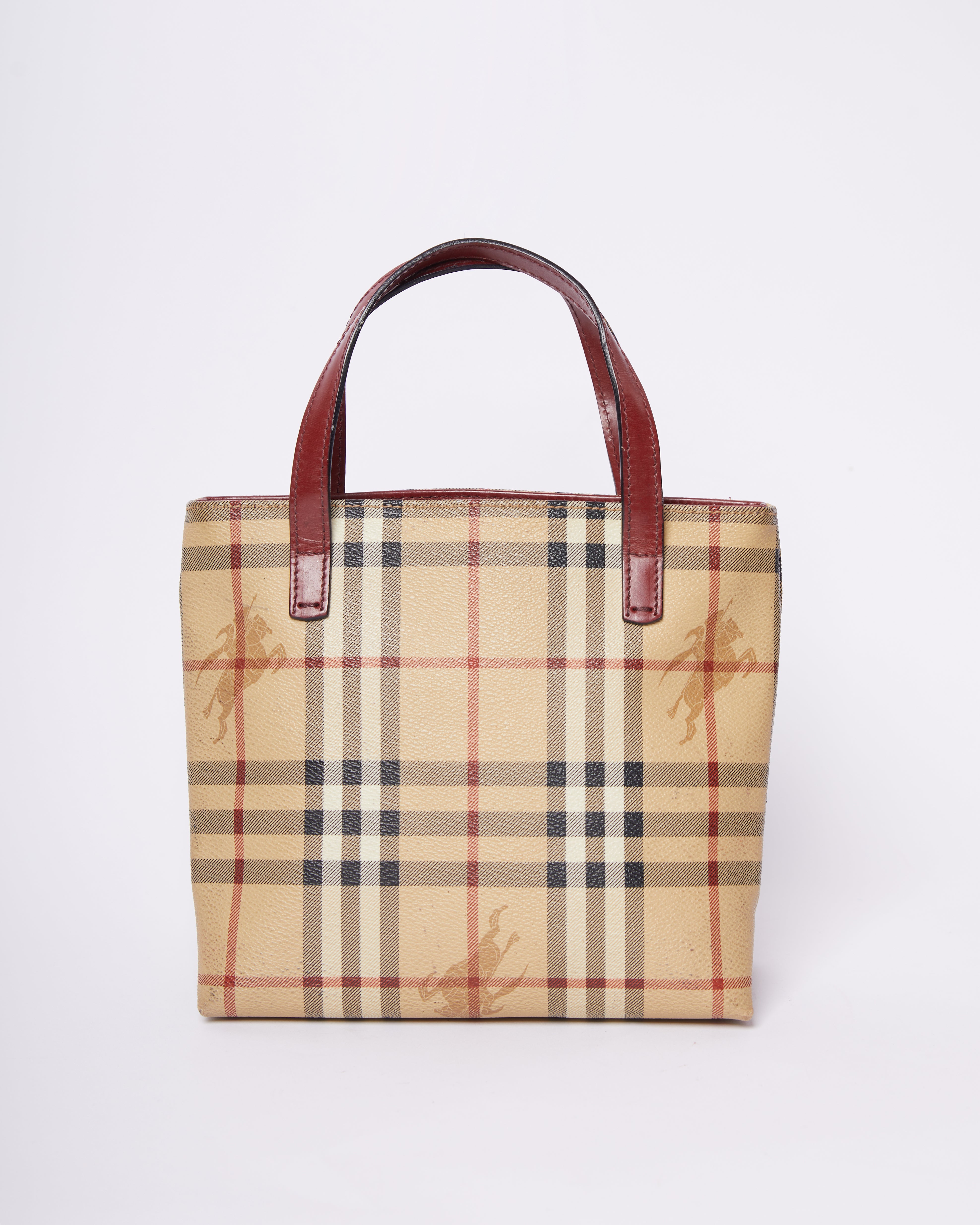 Burberry Beige Hayamarket Check PVC Mini Tote