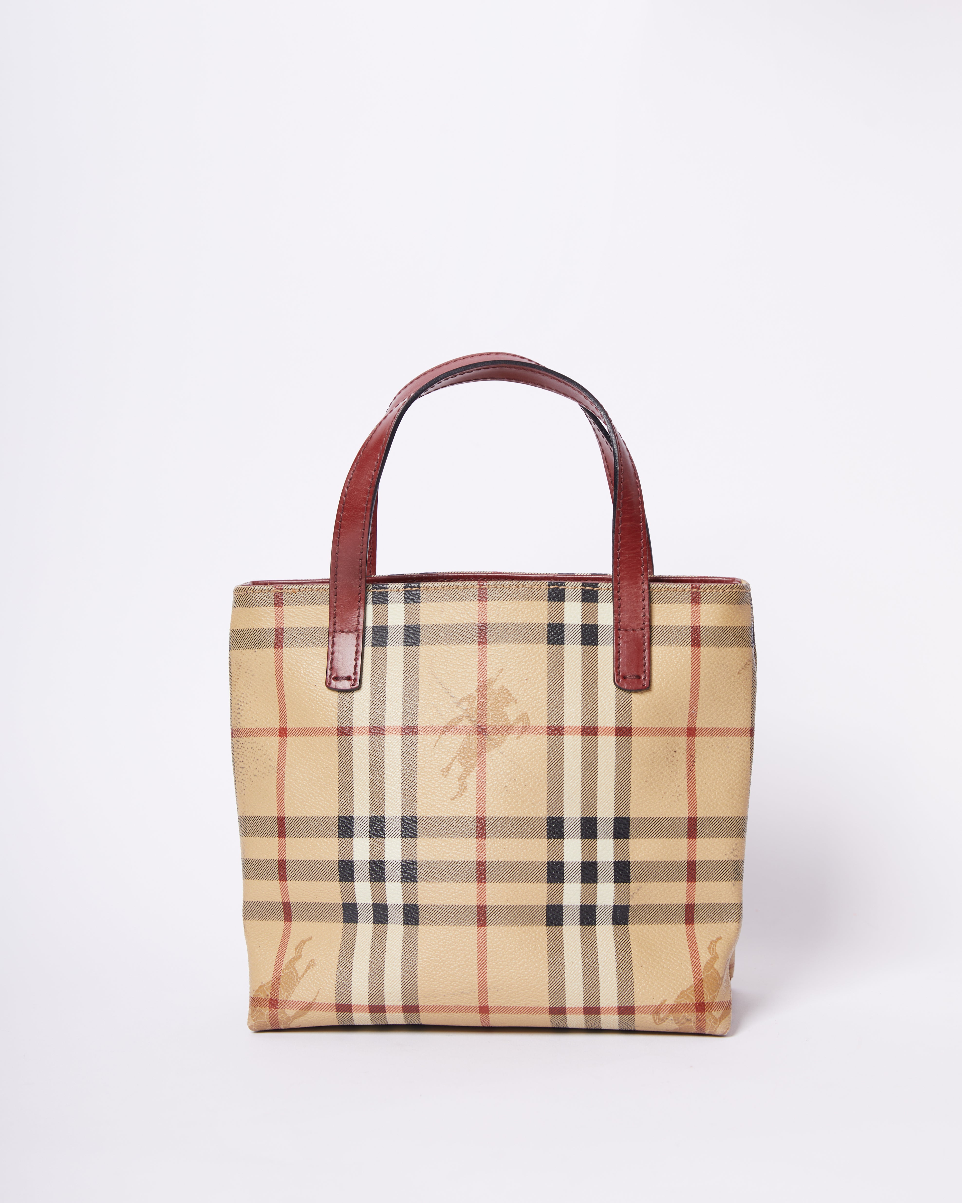 Burberry Beige Hayamarket Check PVC Mini Tote