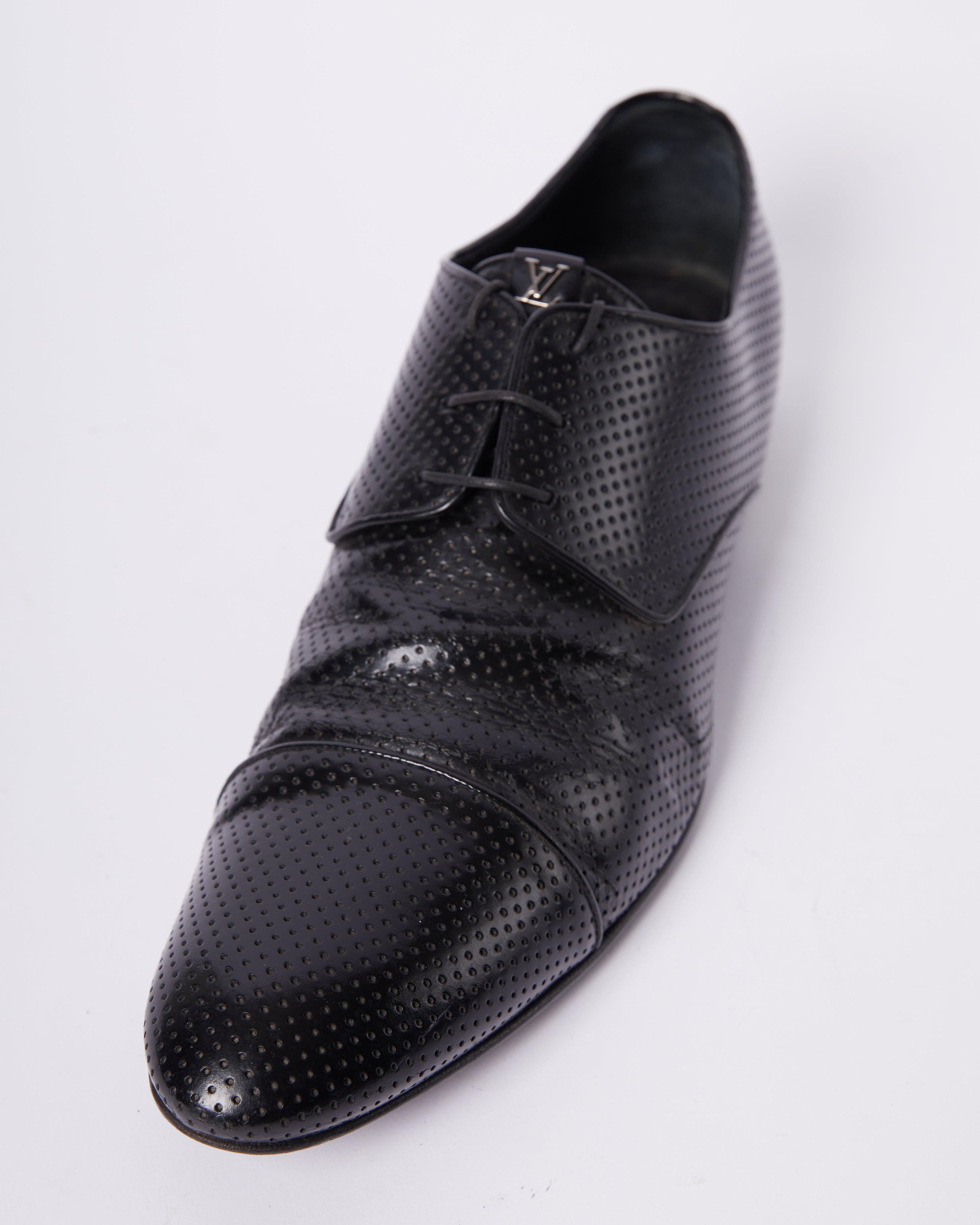 LV Perforated Black Laceup Shoe