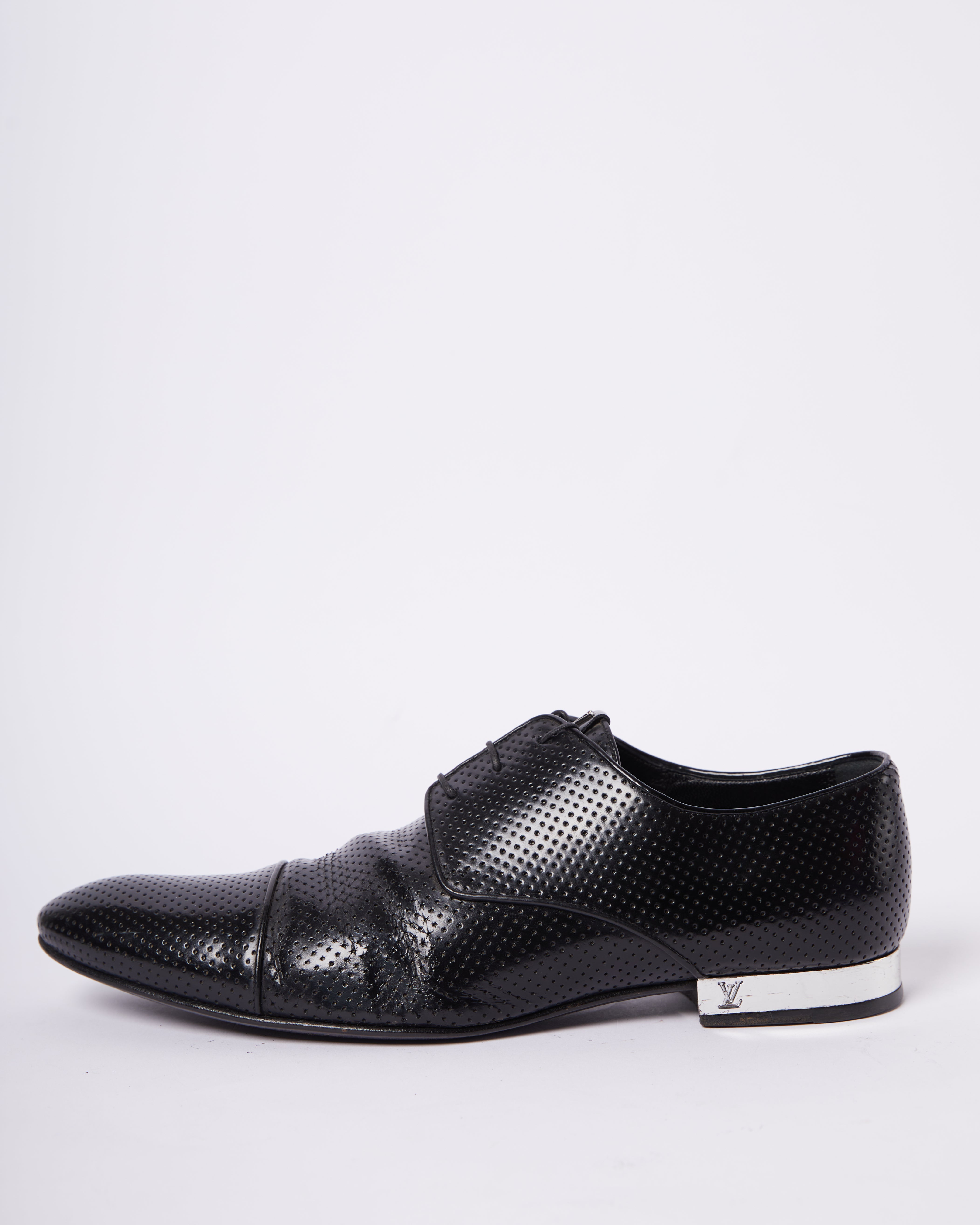 LV Perforated Black Laceup Shoe