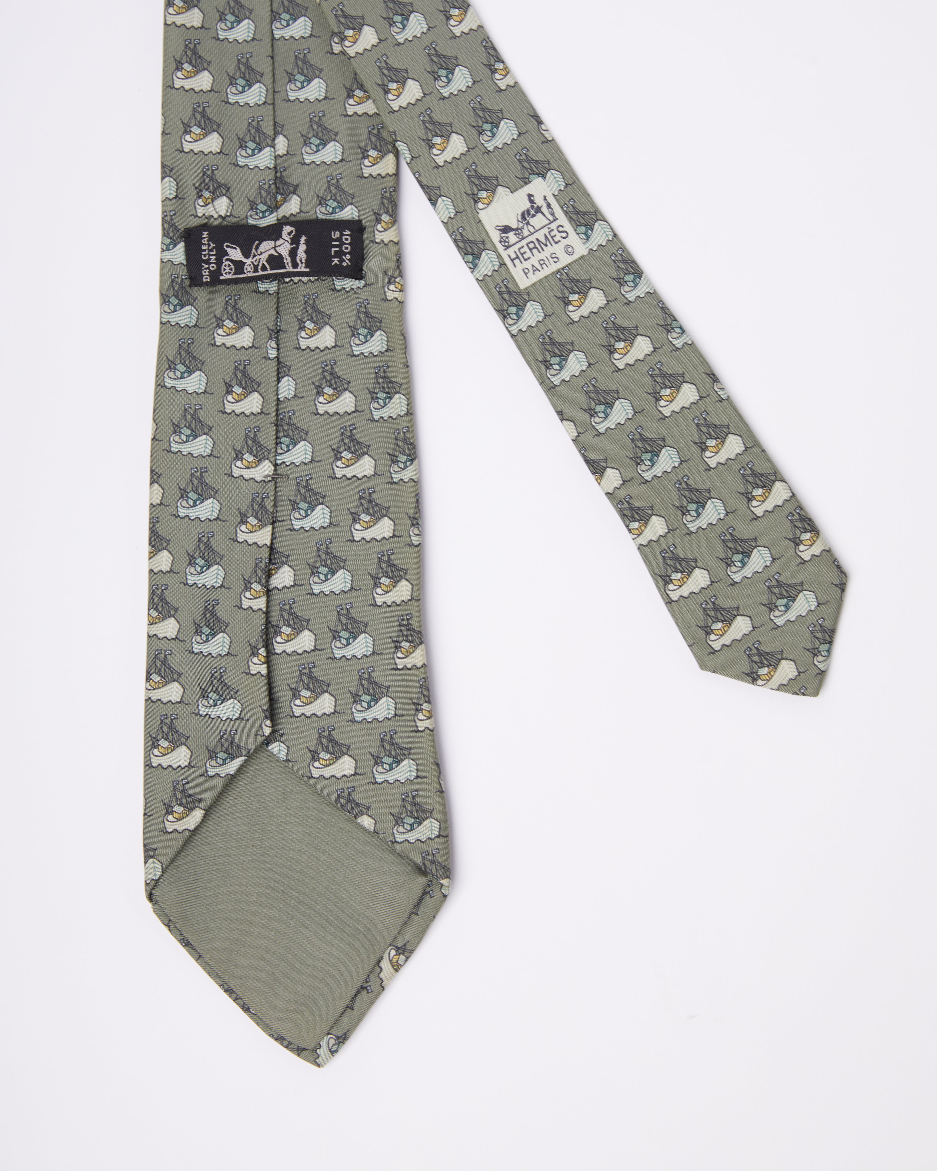 Hermes Green Sea Tie