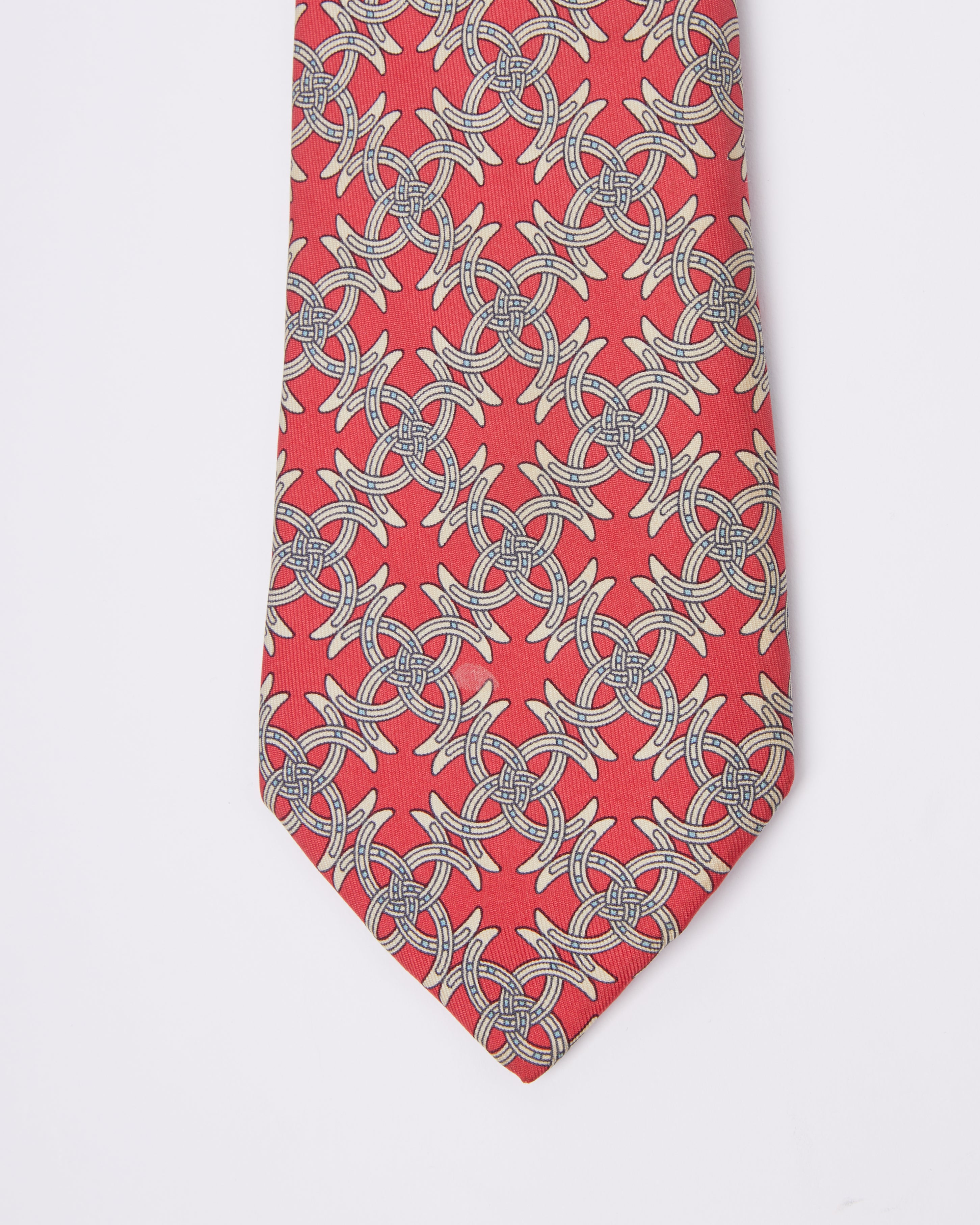 Hermes Red Mandala Tie