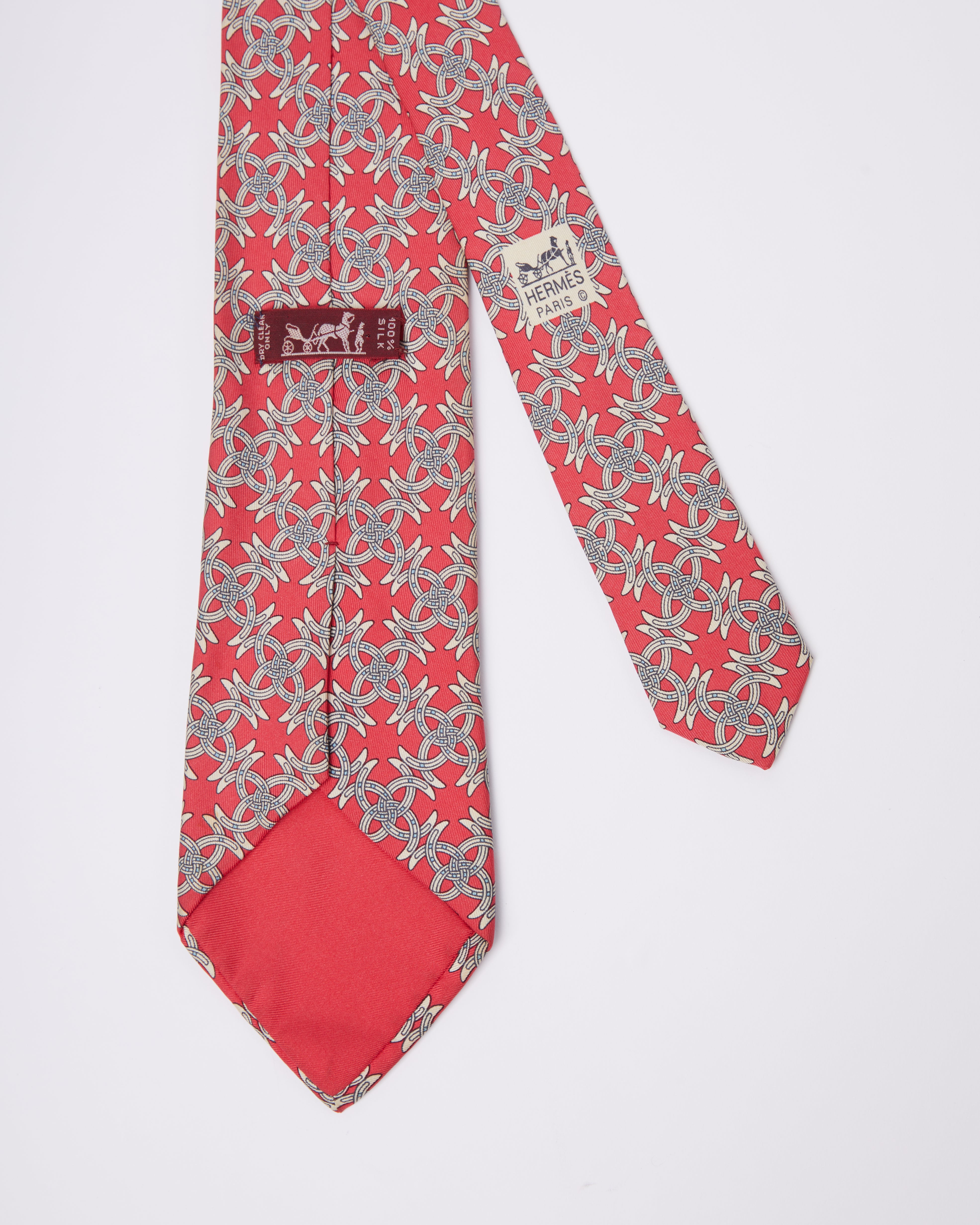 Hermes Red Mandala Tie