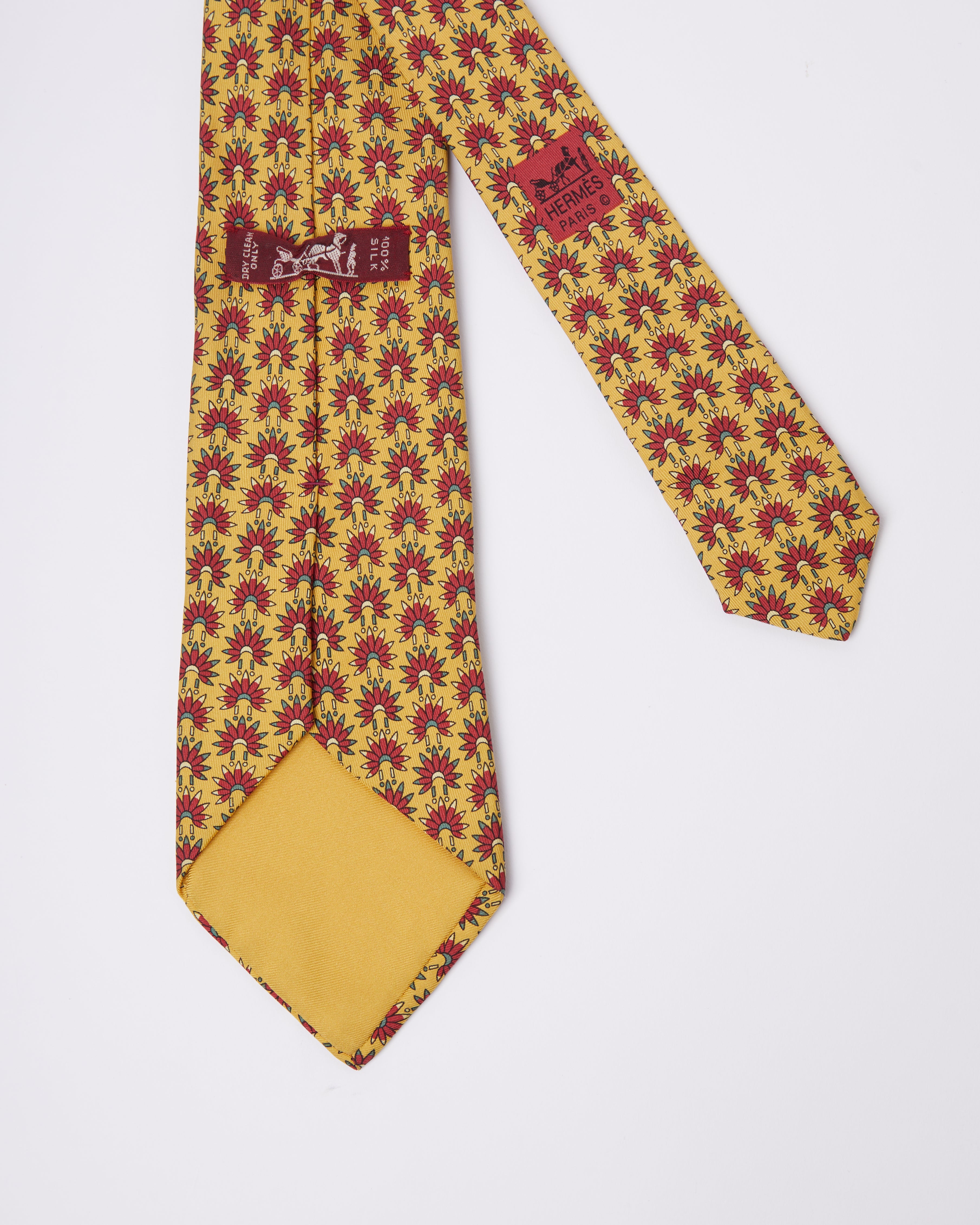 Hermes Yellow Sunflower Tie