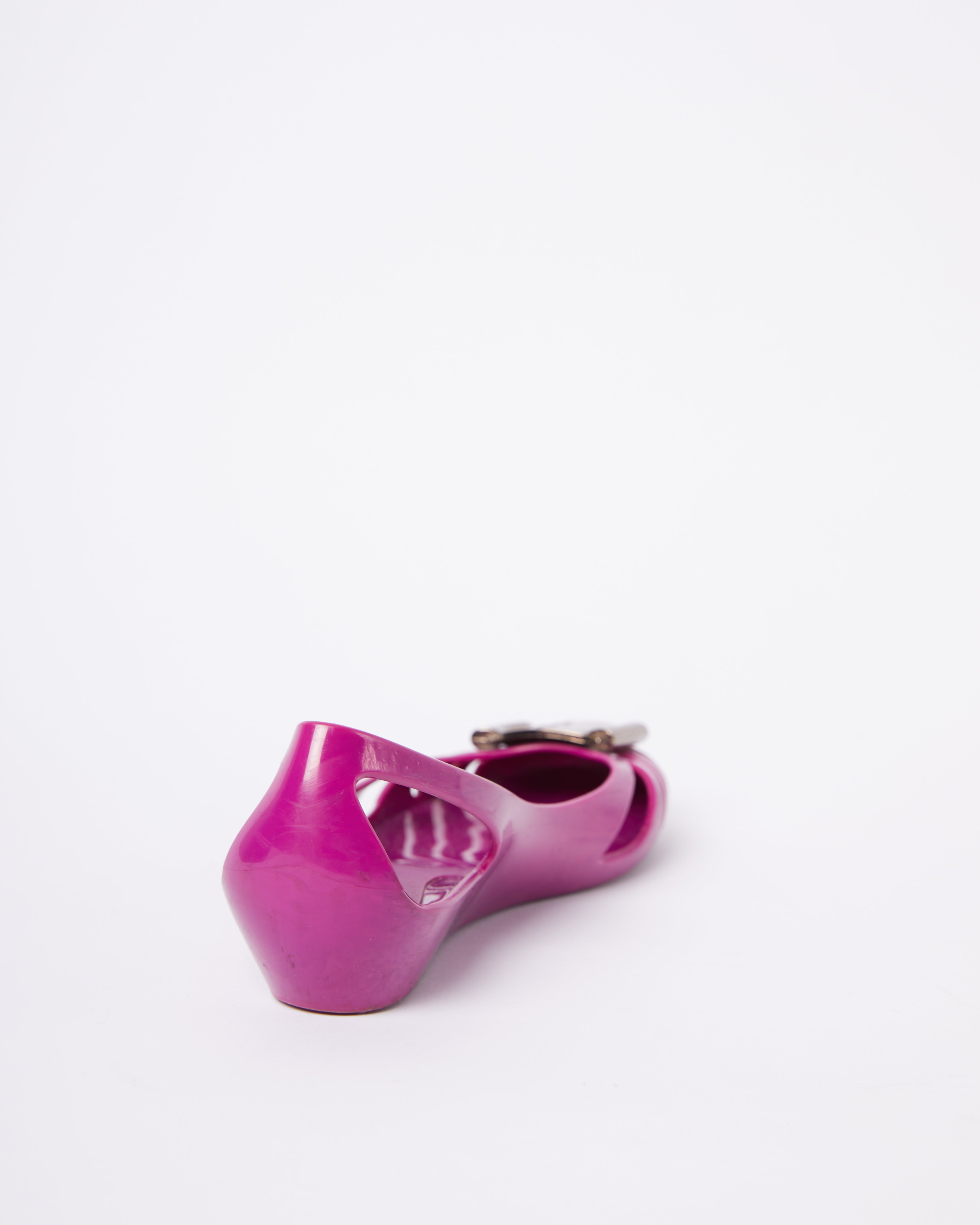 Salvatore Ferragamo Purple Jelly Cut Out Flats