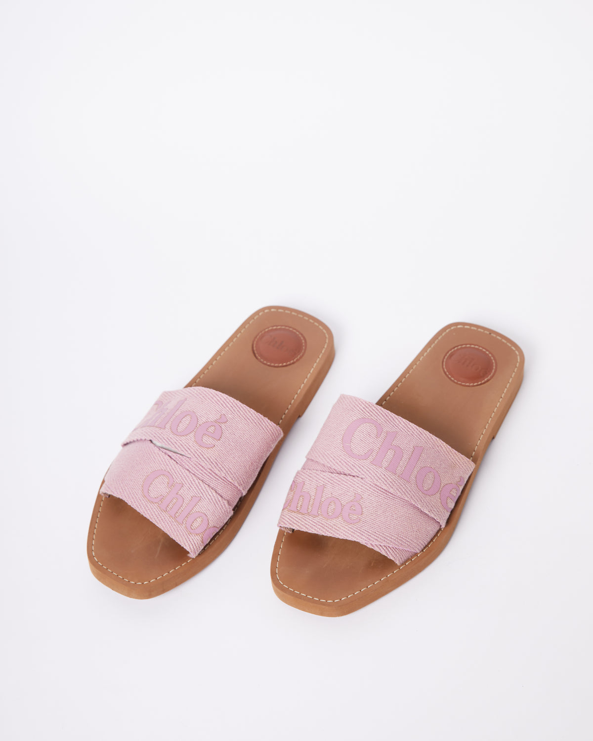 Chloe Flat Woody Mules - Pink