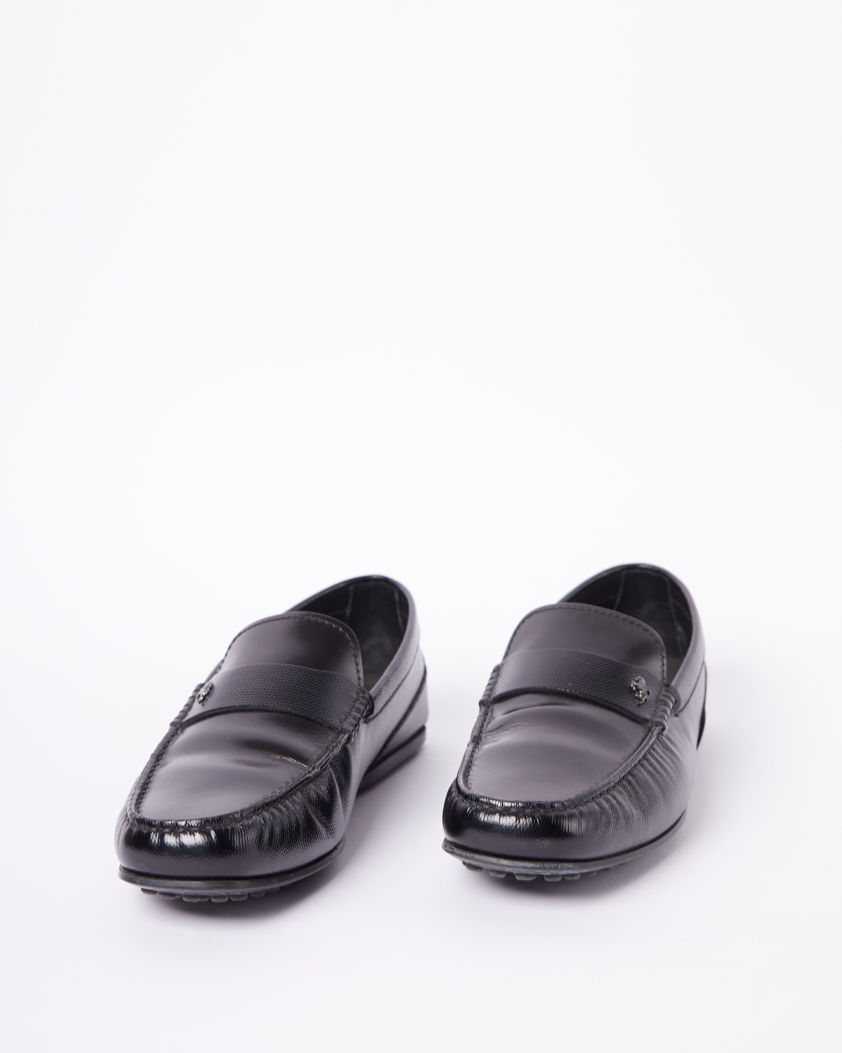 Tod's for Ferrari black slip on loafers
